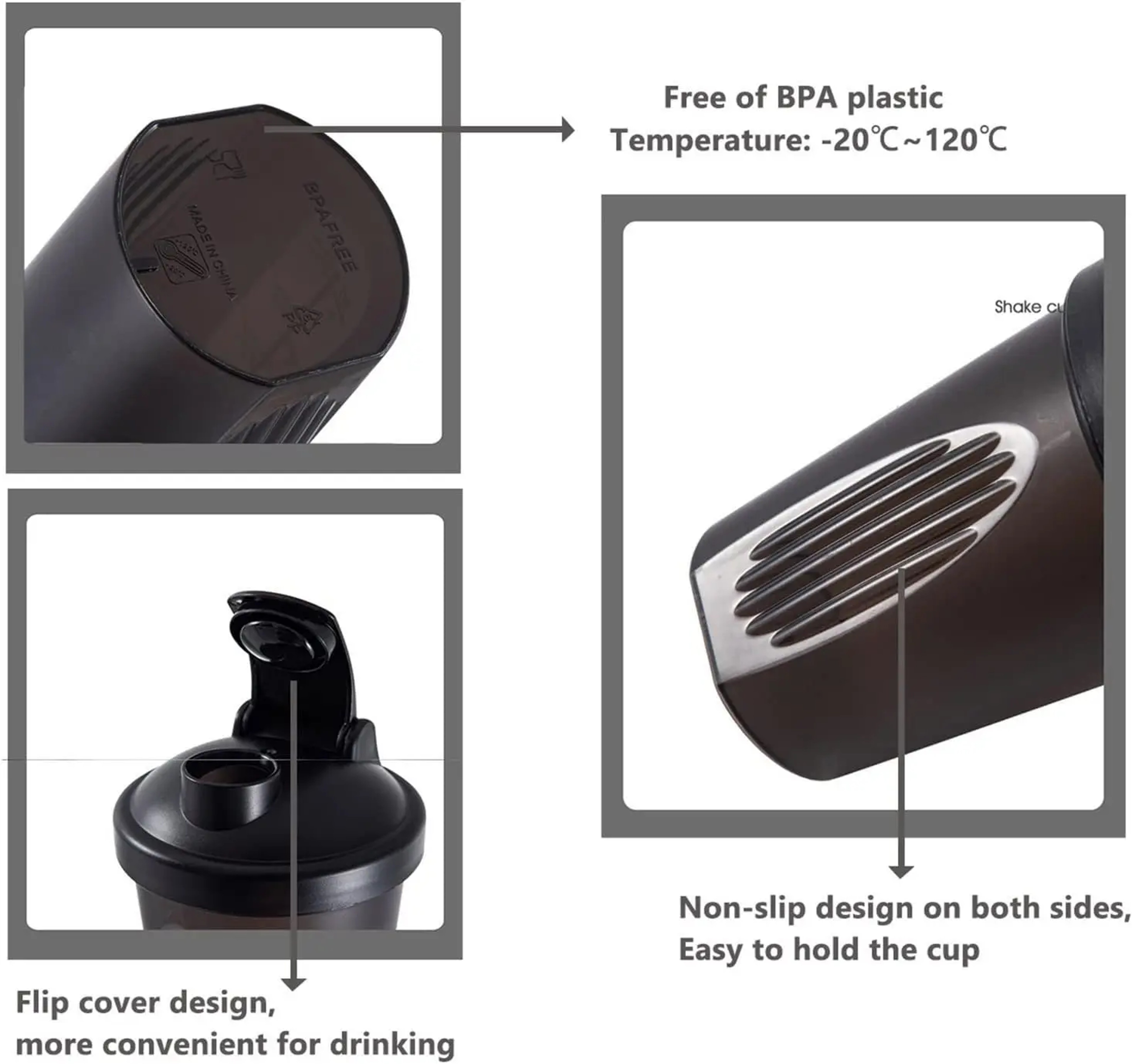 Portable Protein Shaker Bottle for Gym and On the Go Mixing – view 2