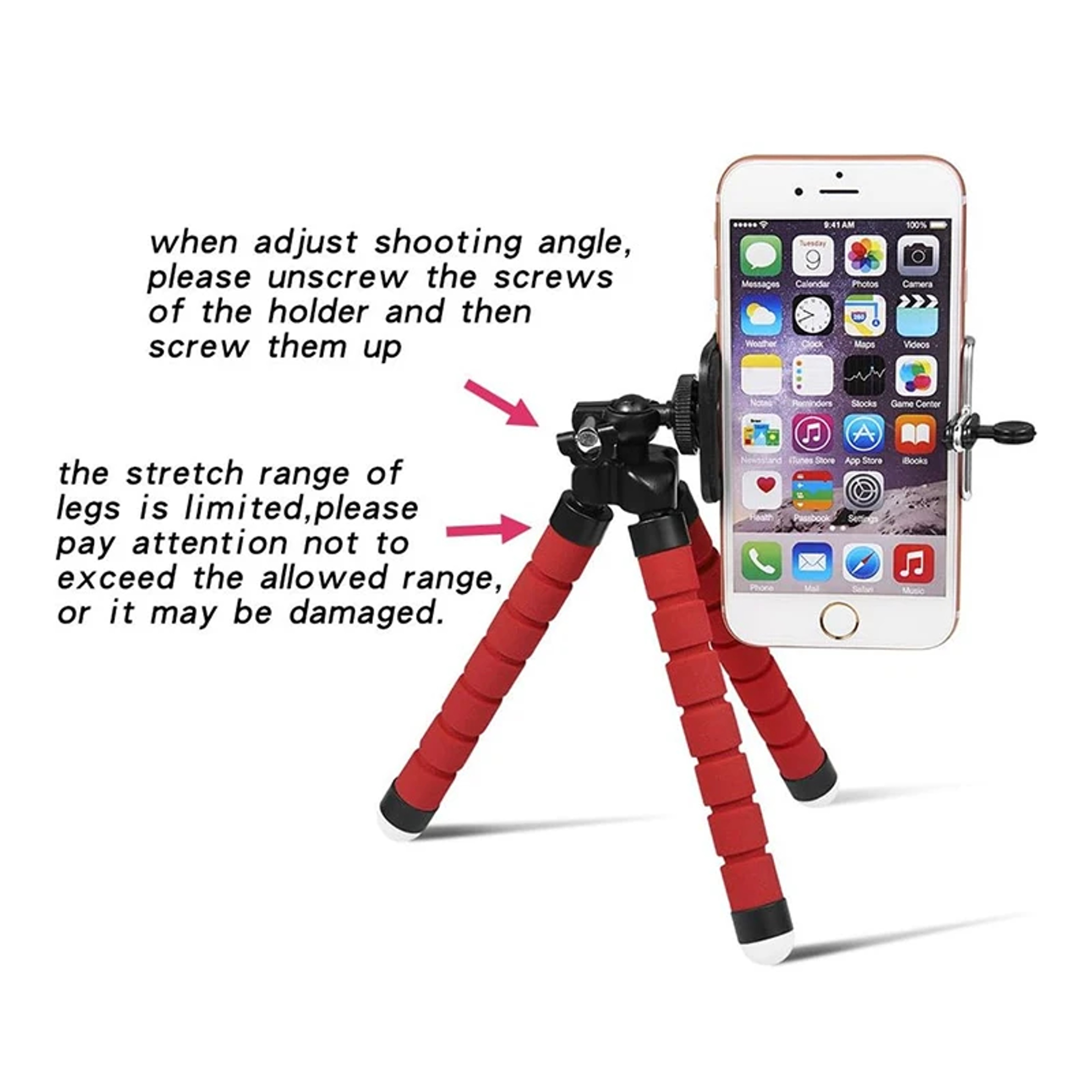 Flexible Phone Tripod Stand with Holder Clip Mini Octopus Tripod for Smartphones – view 6