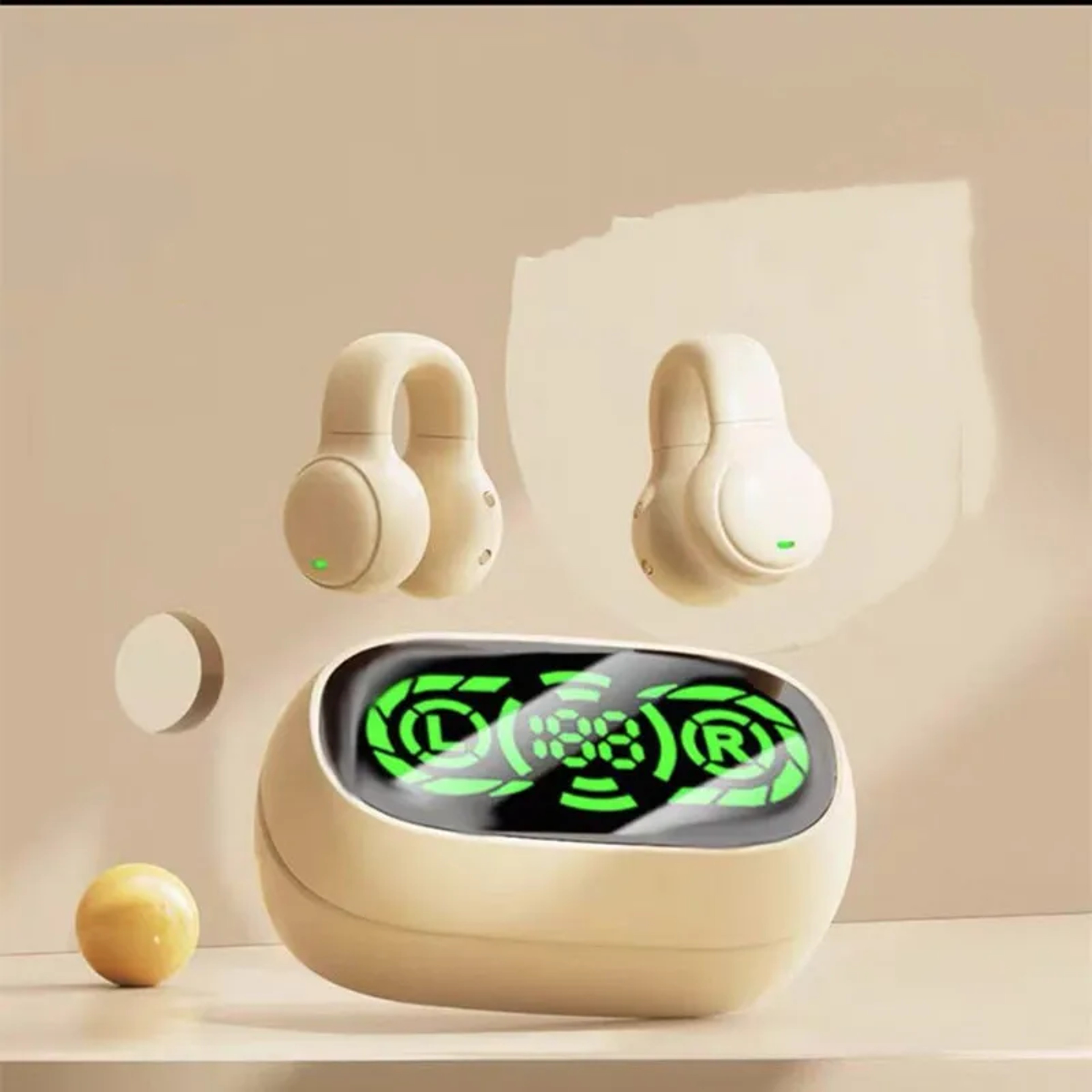 Open Ear Bluetooth Clip On Headphones With LED Display 2