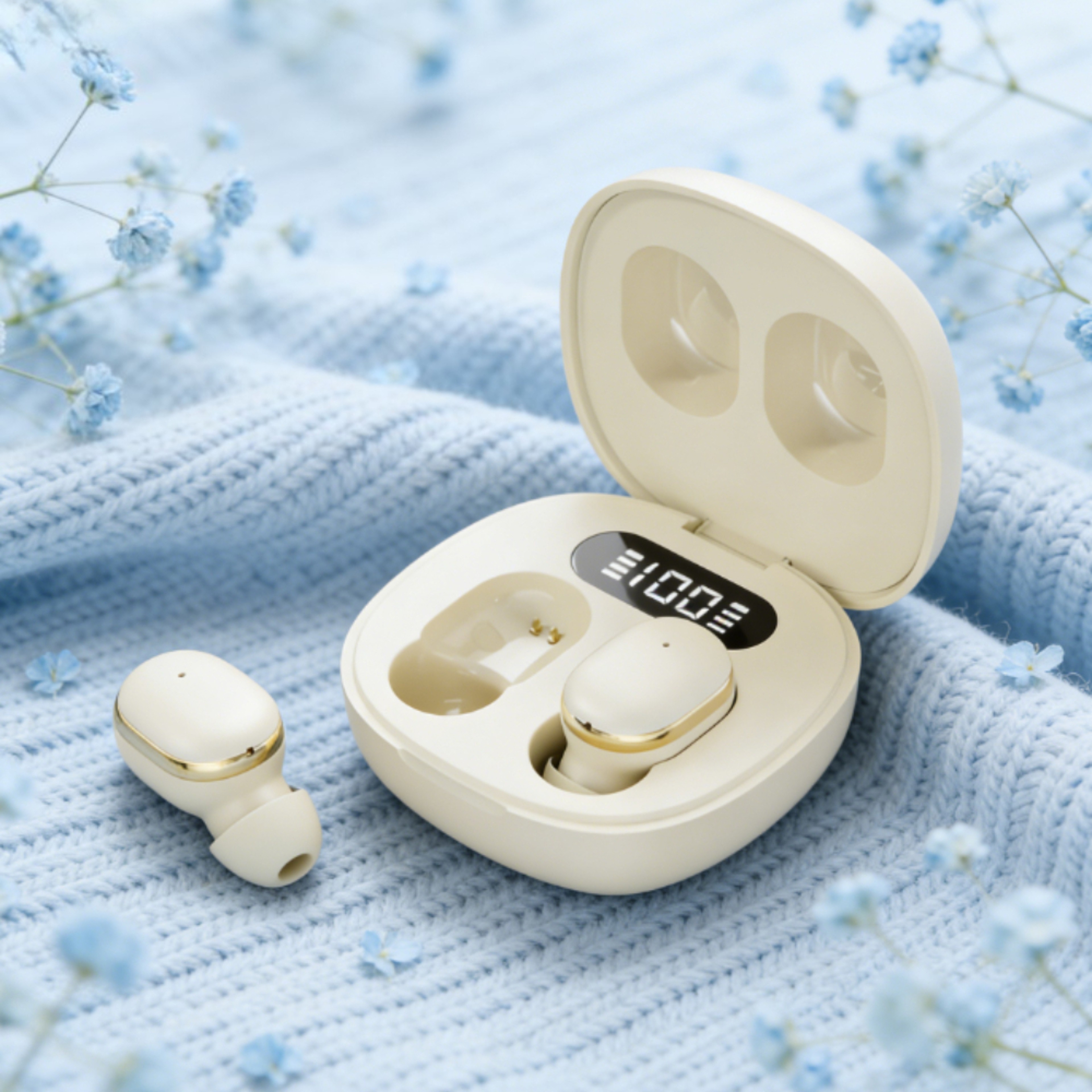 Transparent Wireless Earbuds with ENC Noise Cancelling and LED Battery Display – view 1