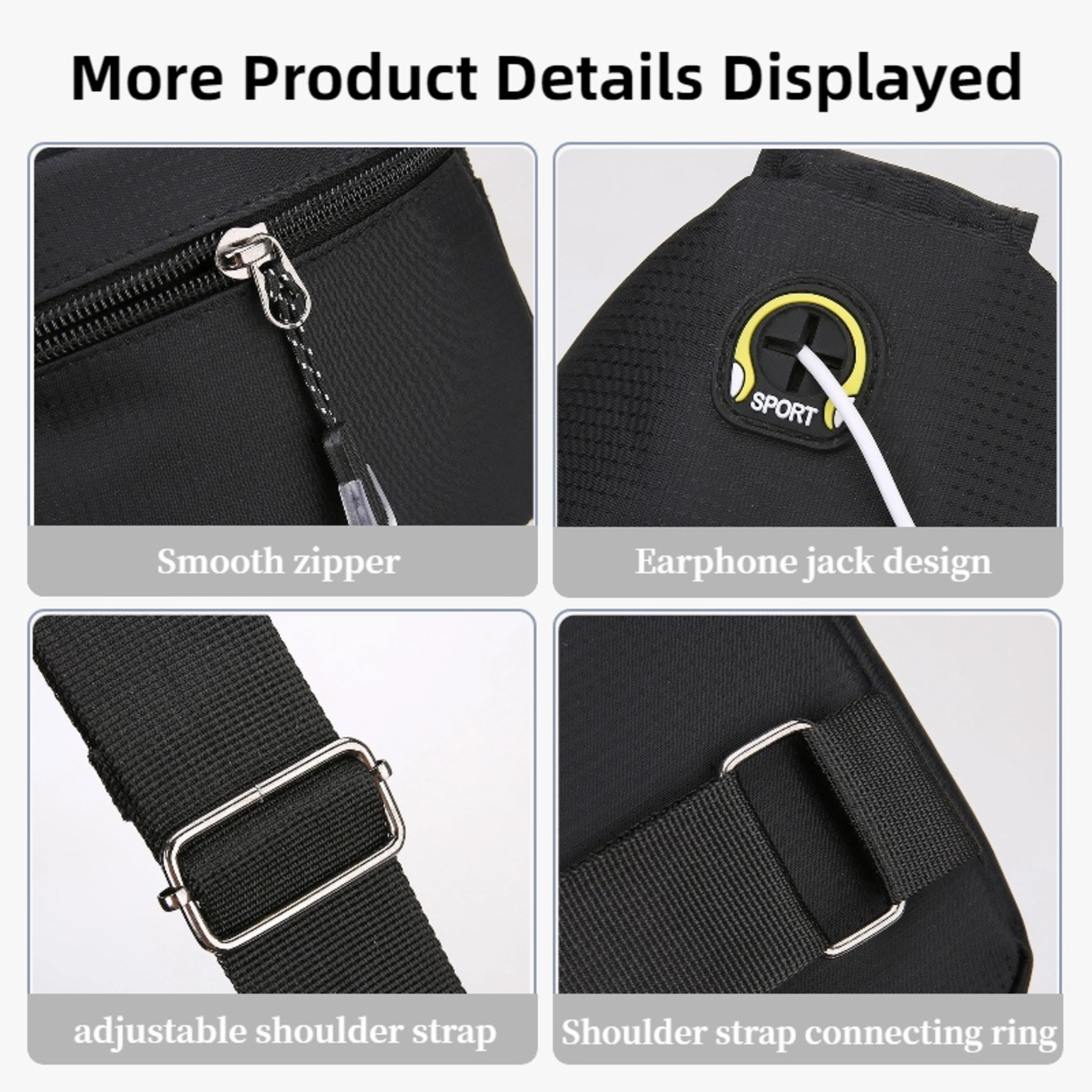 Mens Casual Shoulder Bag with Multiple Pockets Lightweight Multifunctional Chest Bag – view 5