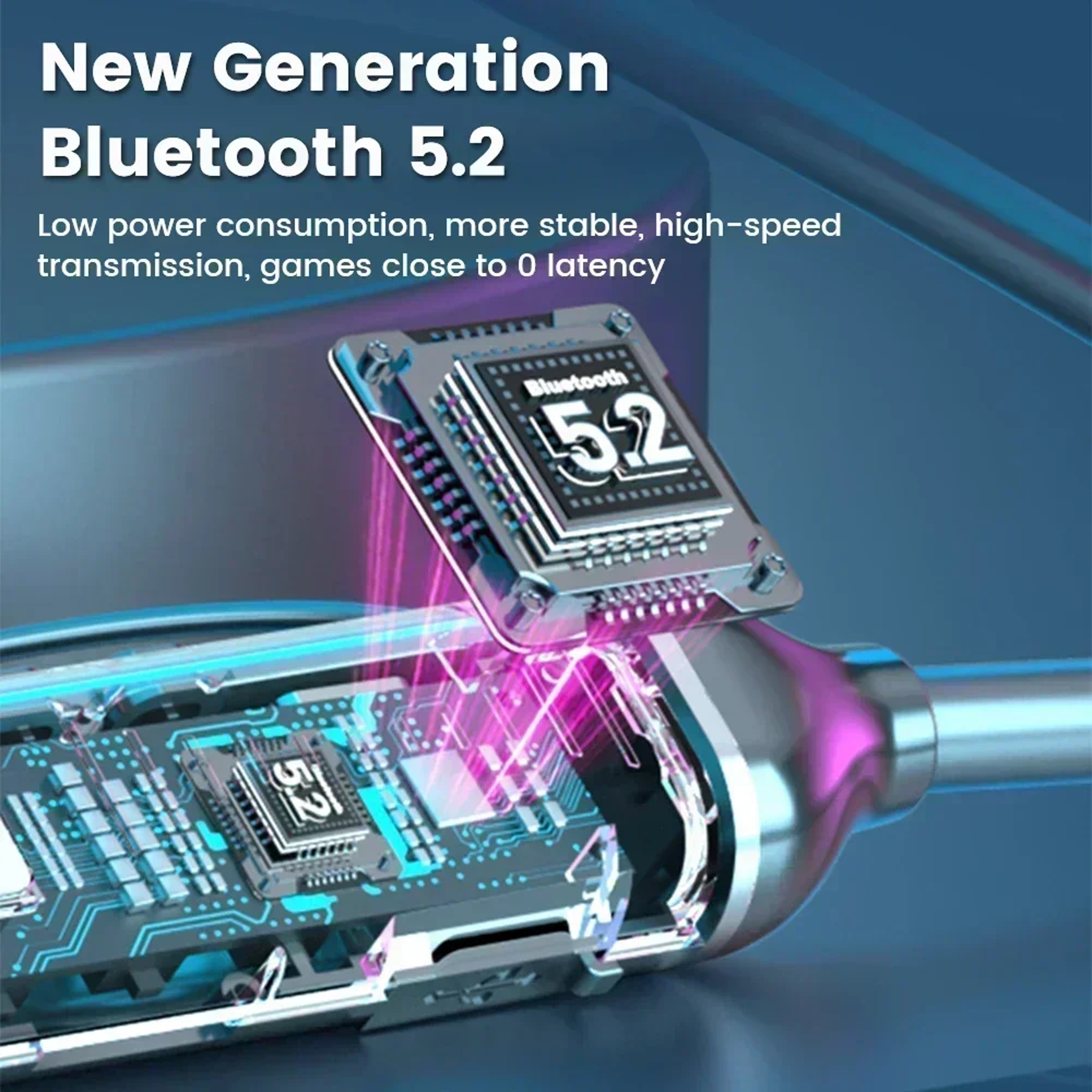 Bluetooth Neckband Headphones with LED Display and Mic – view 4