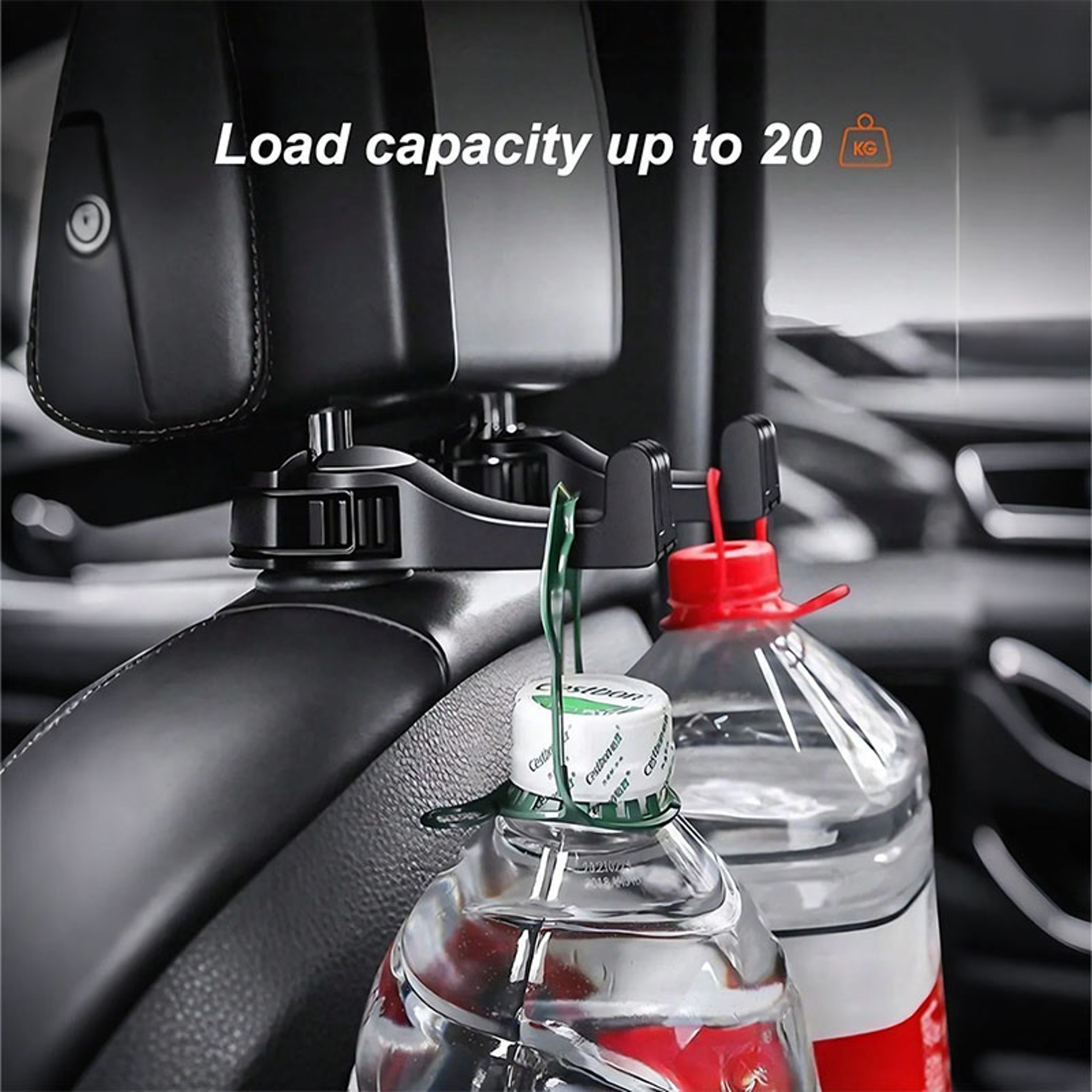 Car Seat Hook Phone Holder With Rotatable Headrest Bag Hanger 2