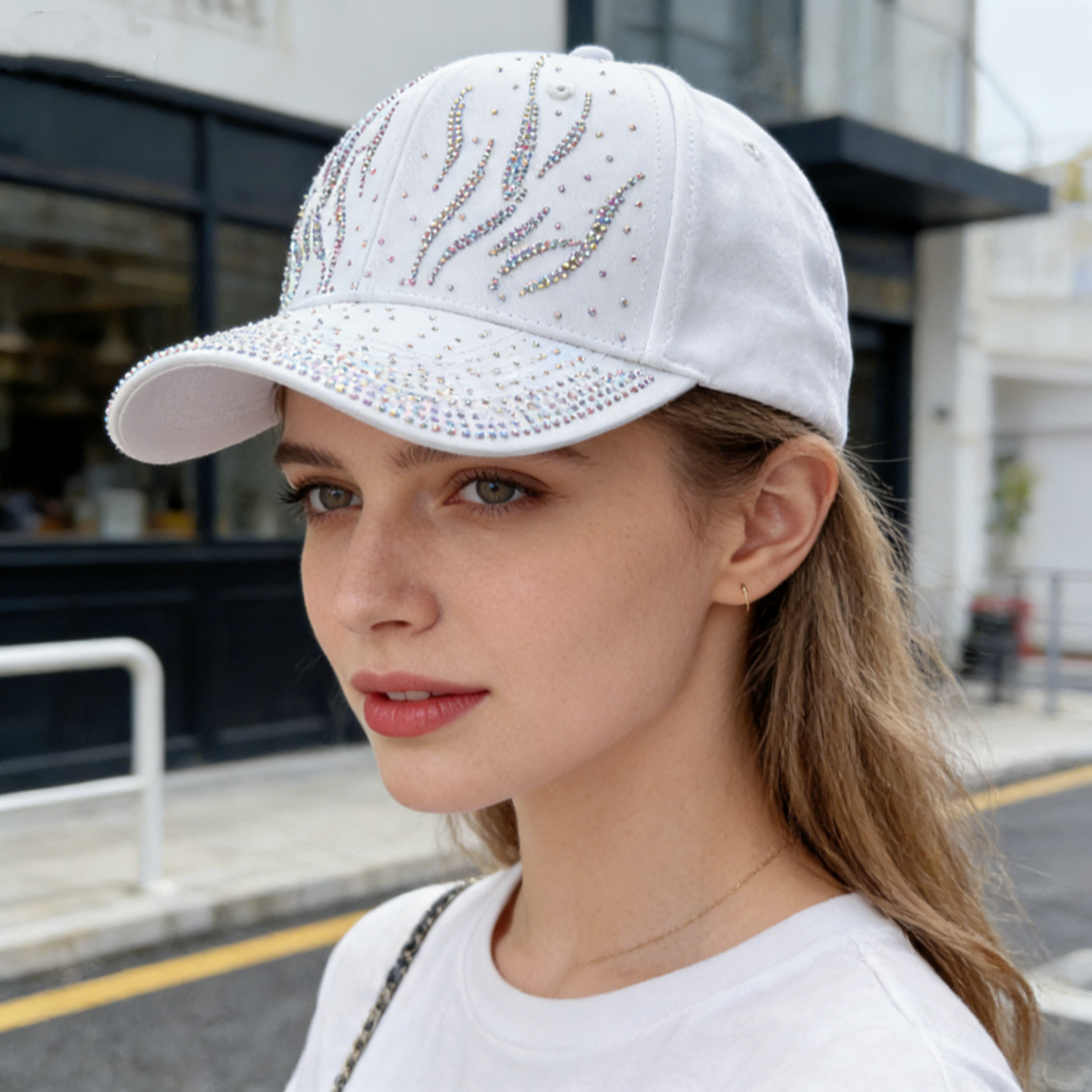 Luxurious Rhinestone Baseball Cap Stylish Bling Sun Hat With Adjustable Sunshade For Breathable Sum 2