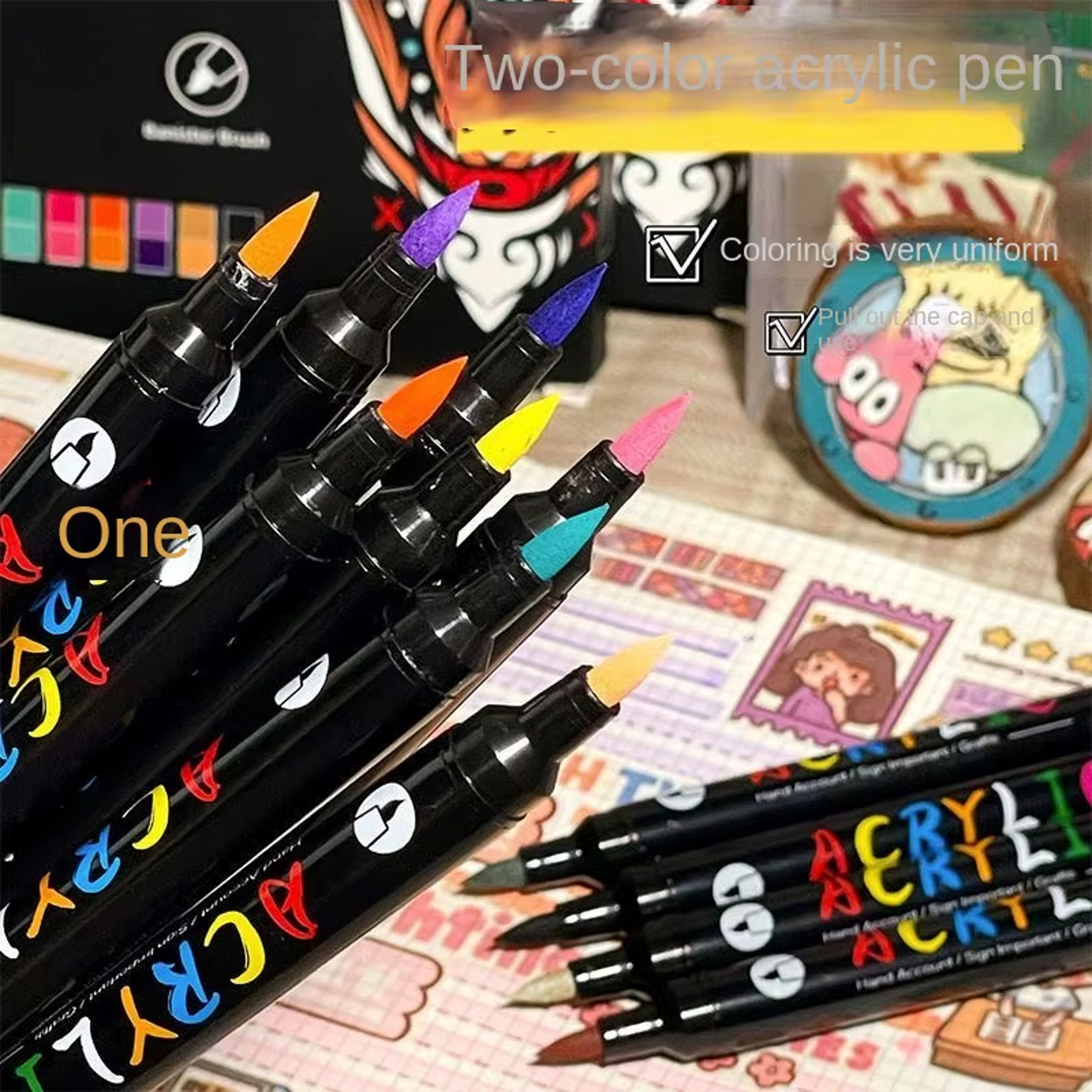 Premium Dual Tip Acrylic Paint Markers For Stone Wood  Calligraphy 1
