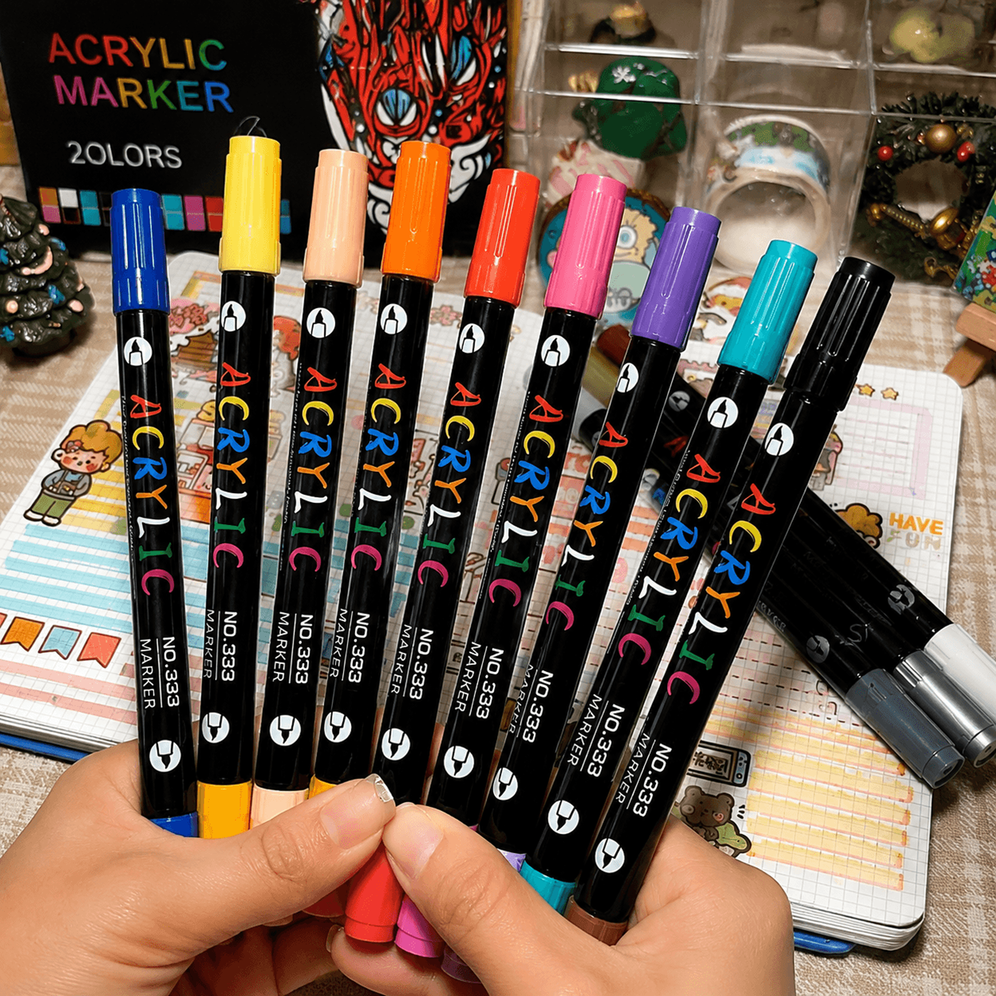 Premium Dual Tip Acrylic Paint Markers For Stone Wood  Calligraphy 6