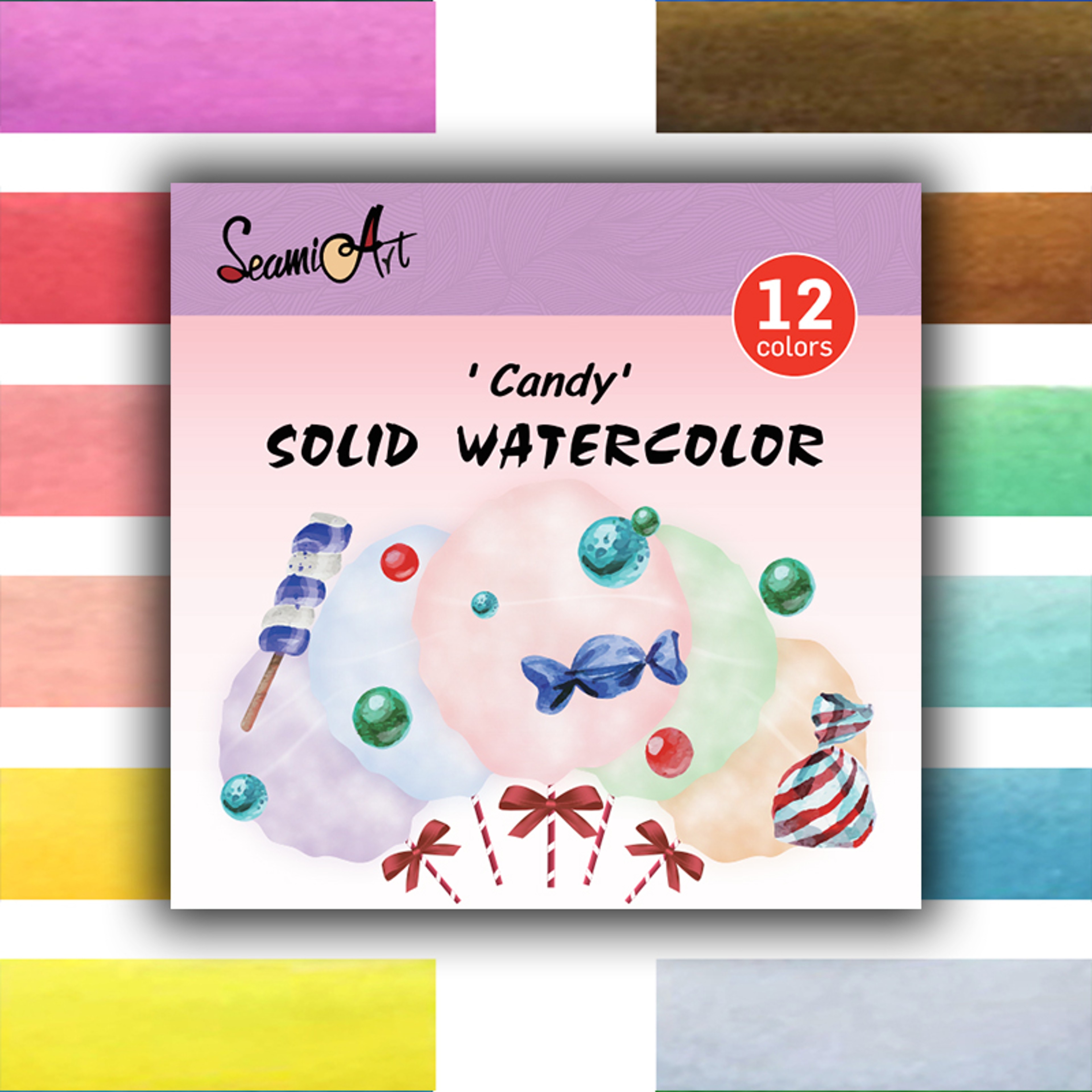 Premium Solid Watercolor Set For Artists Skin Ocean Candy Morandi Colors 7