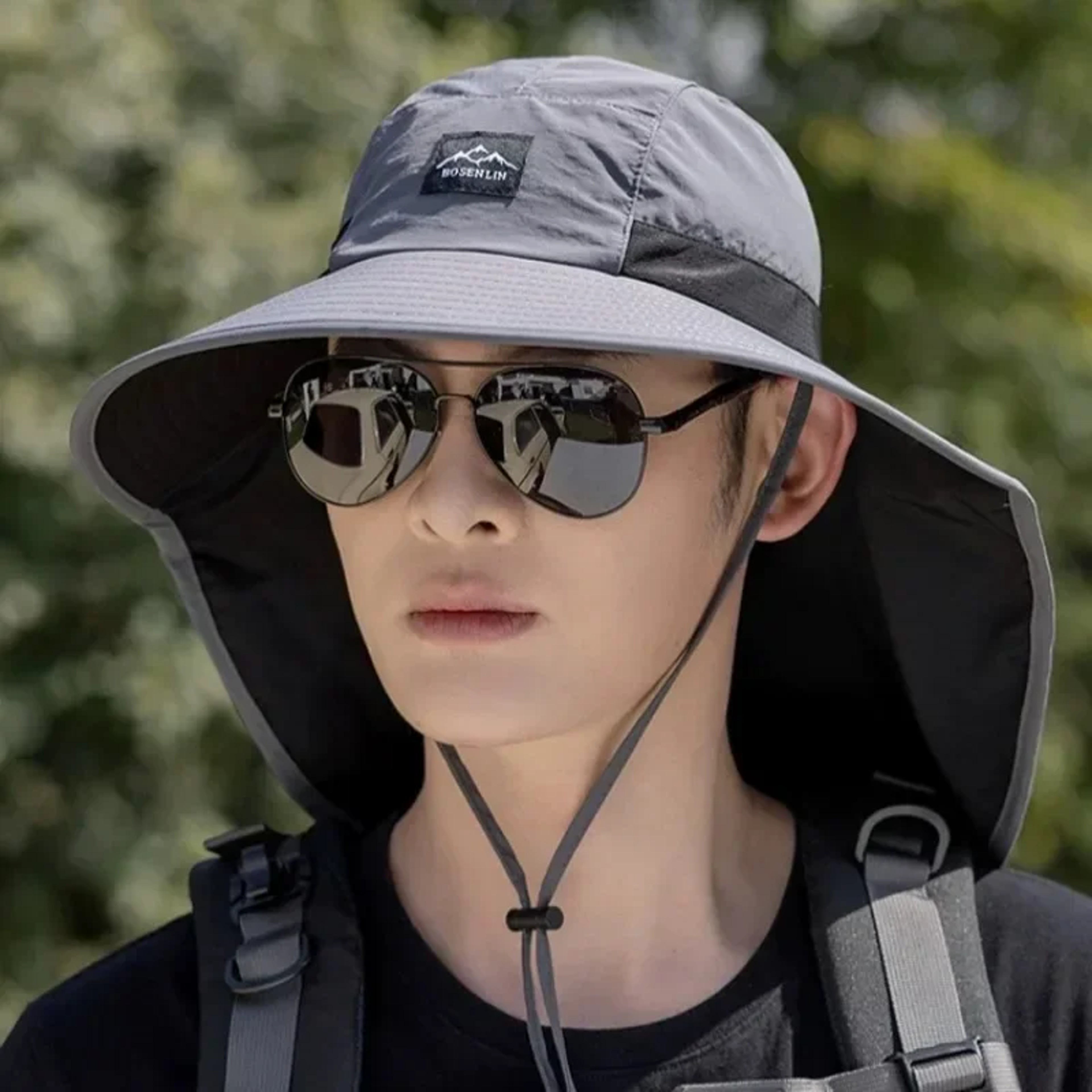 Summer Wide Brim Sun Hat for Neck & Face Protection Unisex Outdoor Bucket Hat – view 2