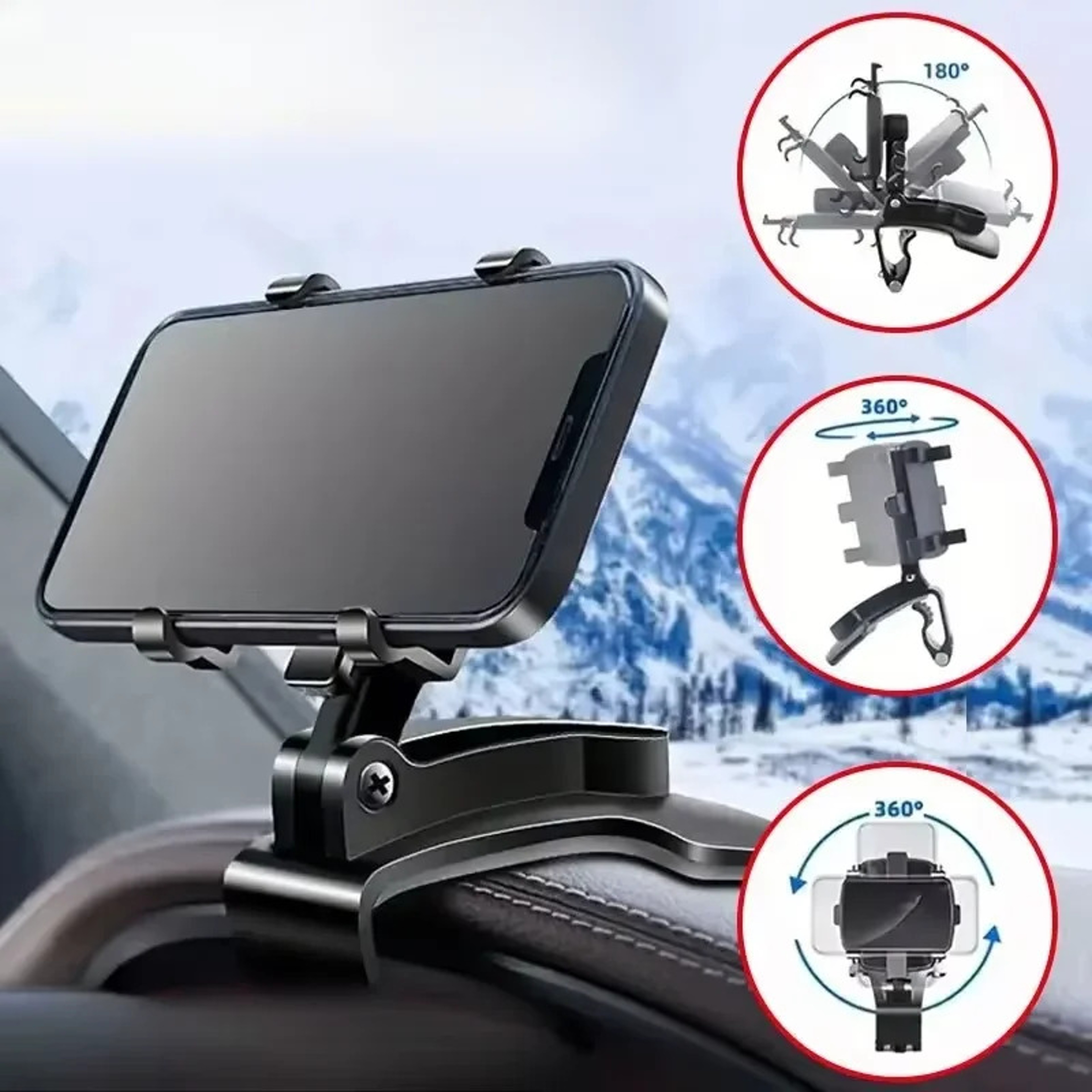 Universal Rotating Car Phone Holder & GPS Dashboard Mount – view 6