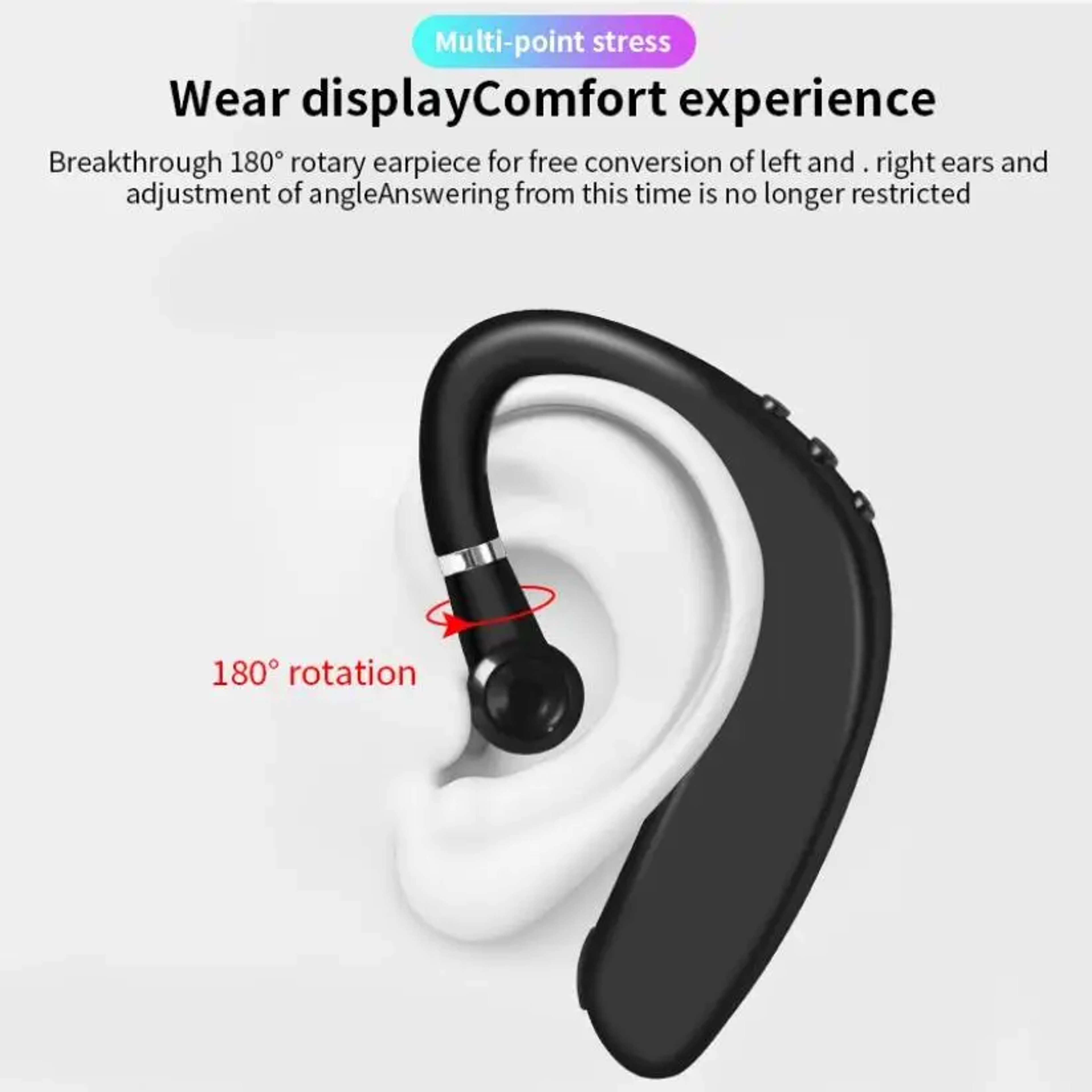 Premium Wireless Bluetooth Earphones Single Ear Headset for Sports & Business – view 5