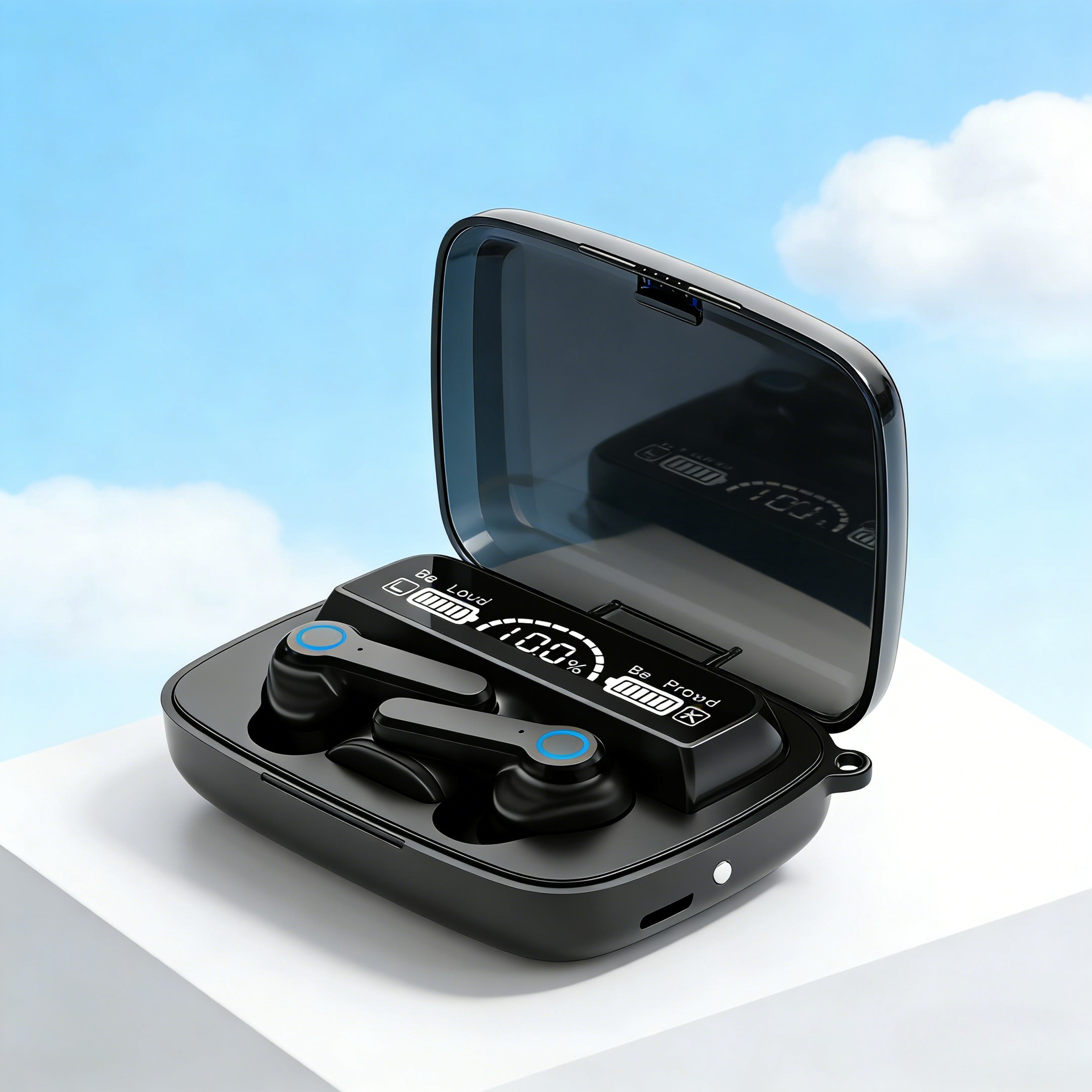 Waterproof Bluetooth Earbuds with LED Display and Touch Control – view 1