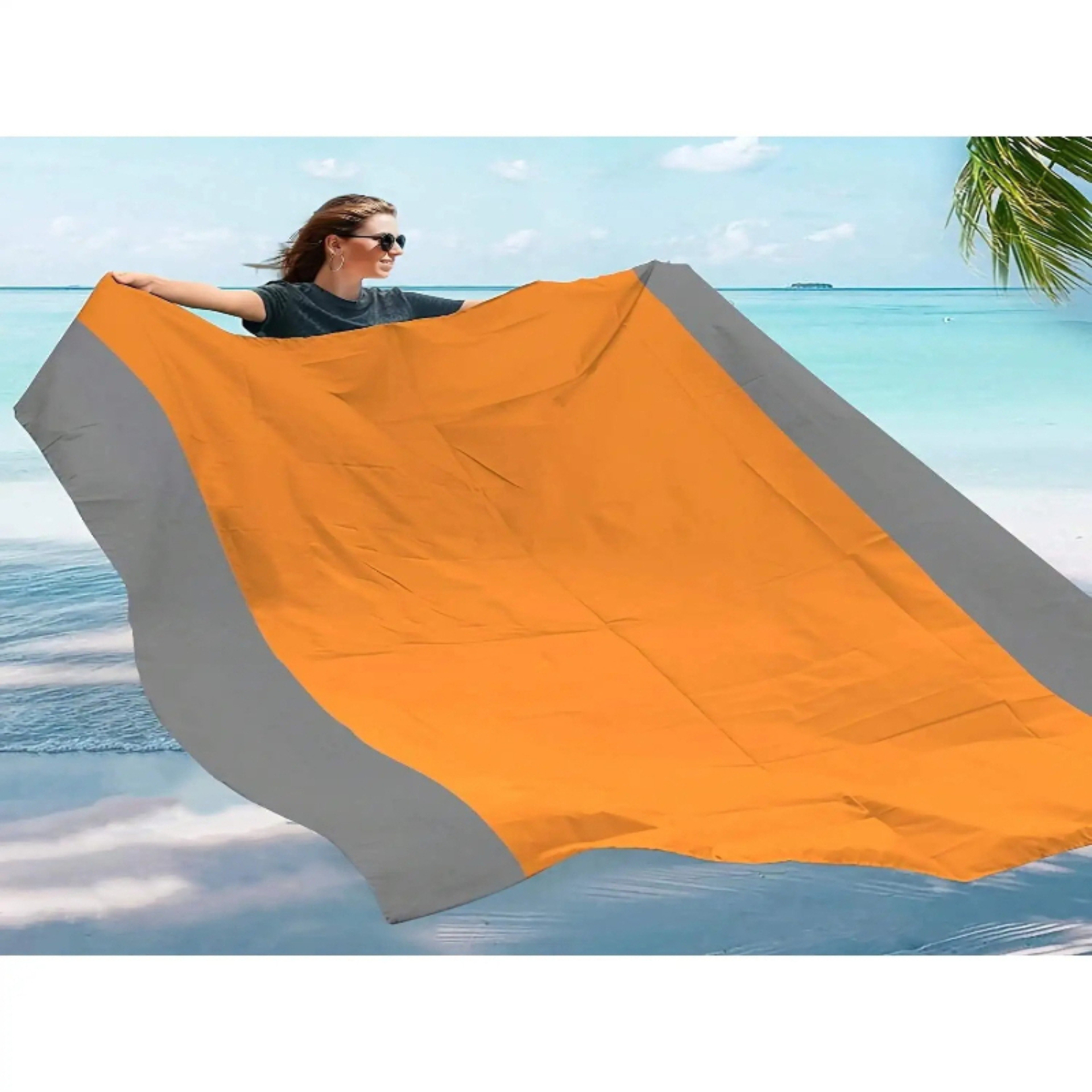 Waterproof Sandproof Beach Blanket With Stakes Foldable Outdoor Picnic Mat – view 1
