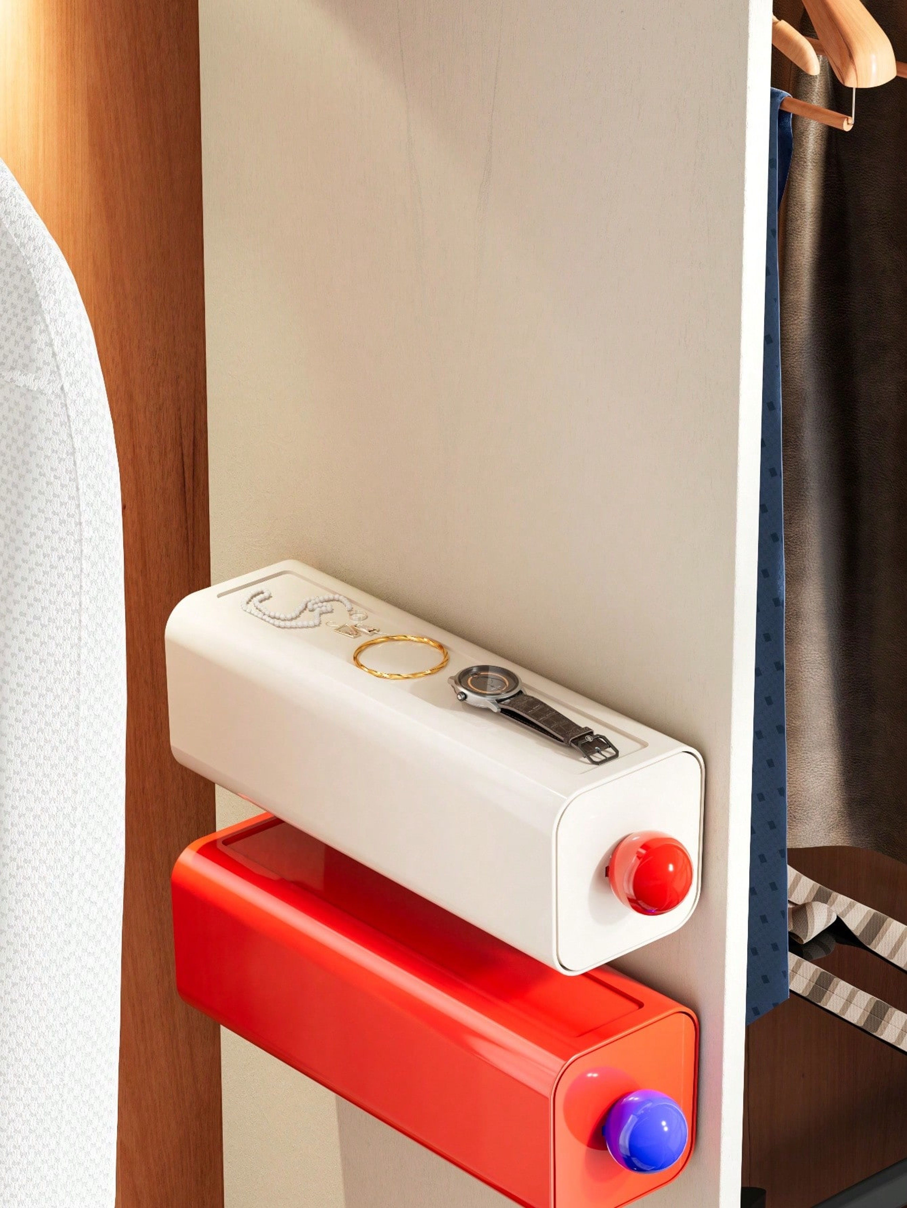No Drill Under Desk Drawer Organizer Self Adhesive Hidden Storage Box – view 6
