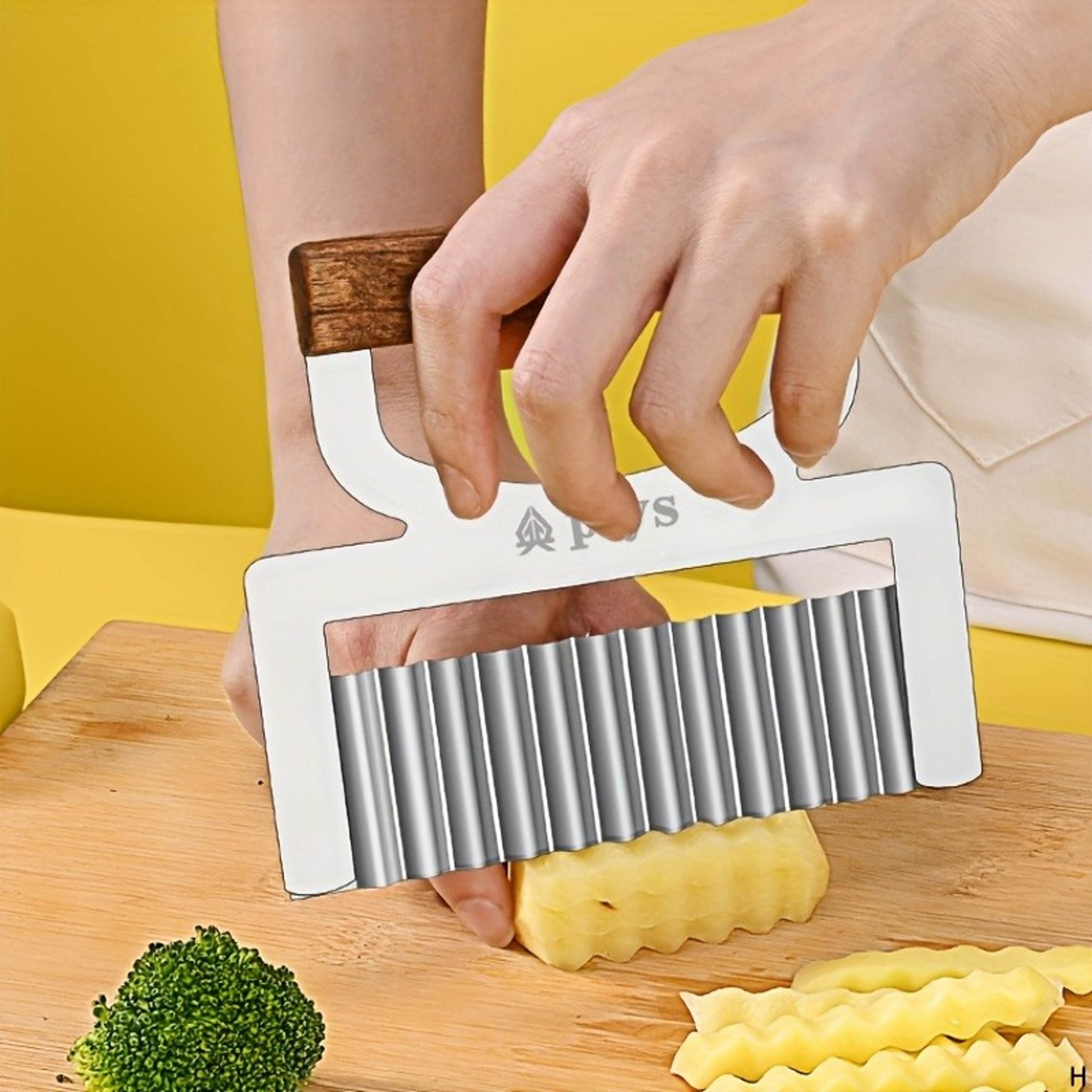 Premium Stainless Steel Potato Peeler  Wavy Knife Cutter Ergonomic Fruit  Vegetable Tool 0