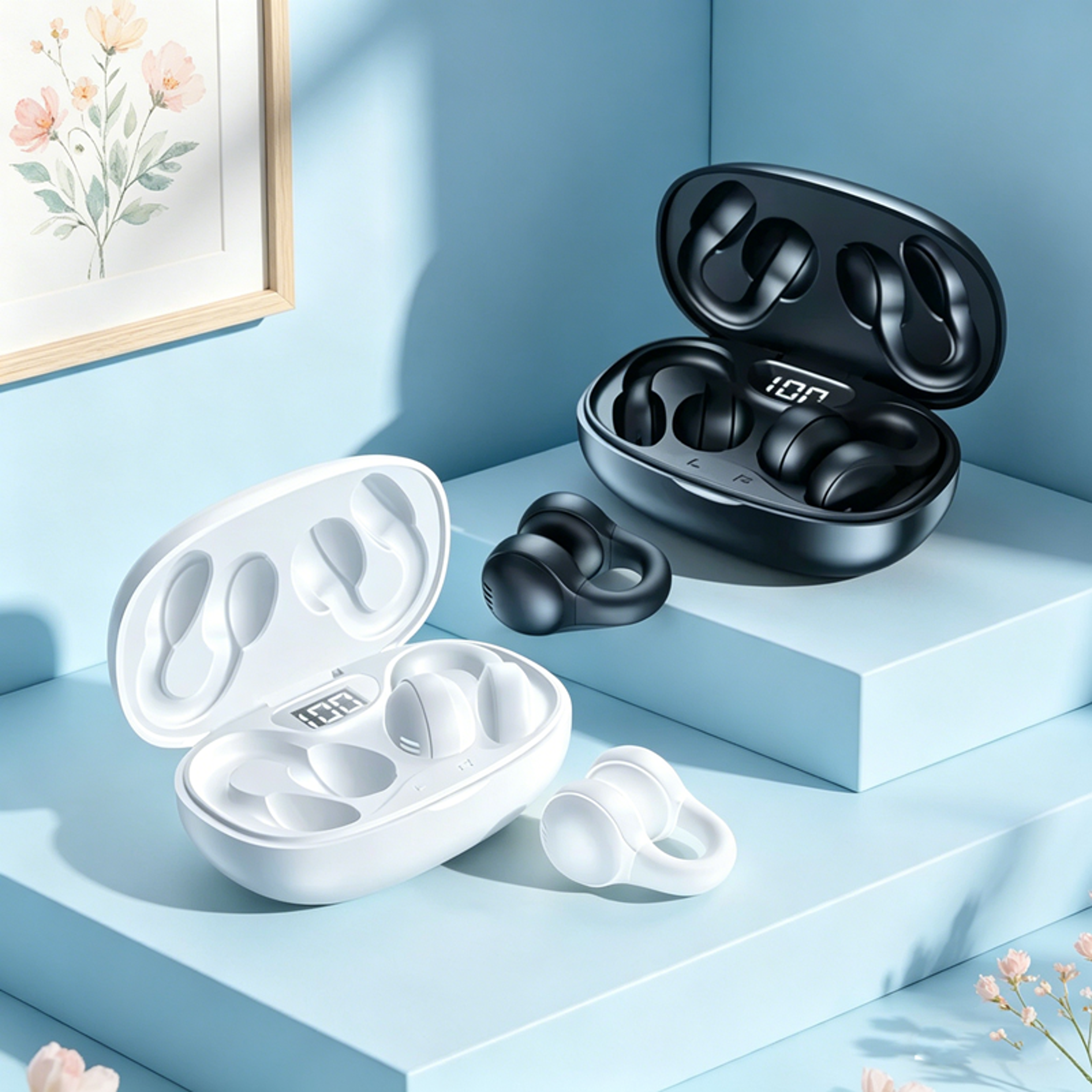 Premium Bluetooth wireless earbuds with Noise Reduction and LED Power Display Touch Control – view 1