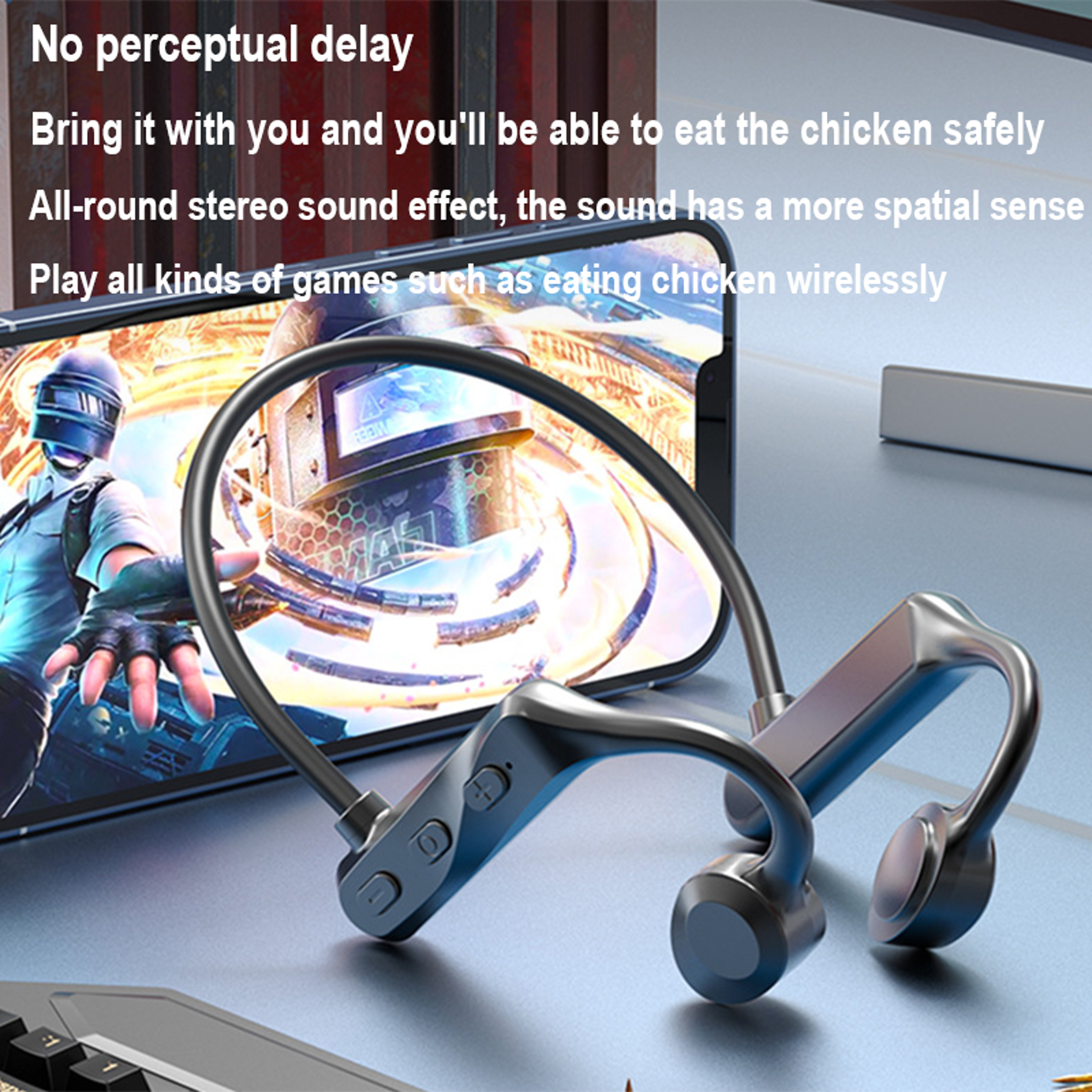 Wireless Bone Conduction Headphones HiFi Stereo Earphones with Mic for Sports – view 2