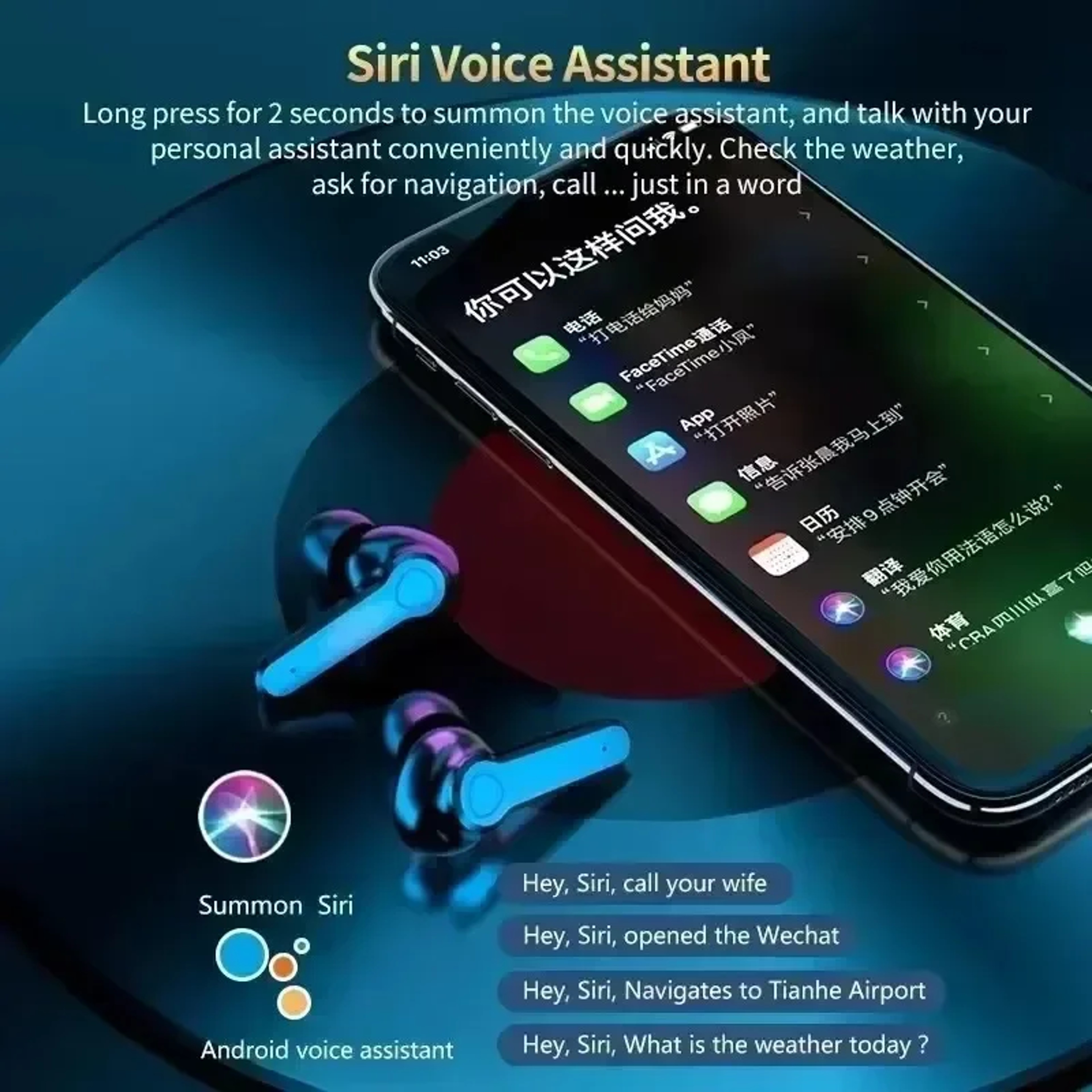 Premium Smart Touch Wireless Earbuds Bluetooth Long Playtime Compact Bluetooth Earphones with Charging Case – view 5