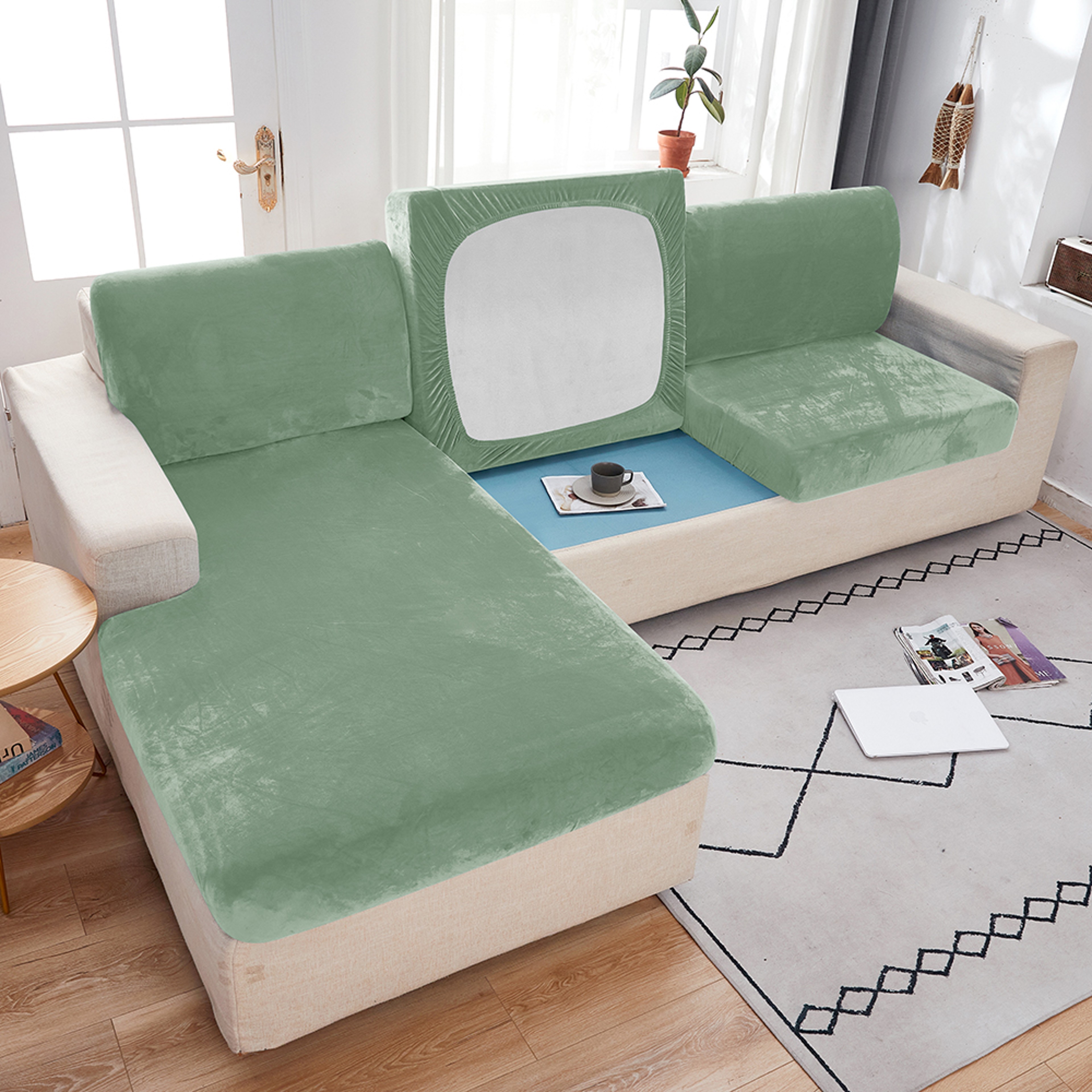Premium Anti Slip Plush Sofa Cover Elastic Couch Protector for Living Room & Bedroom – view 14
