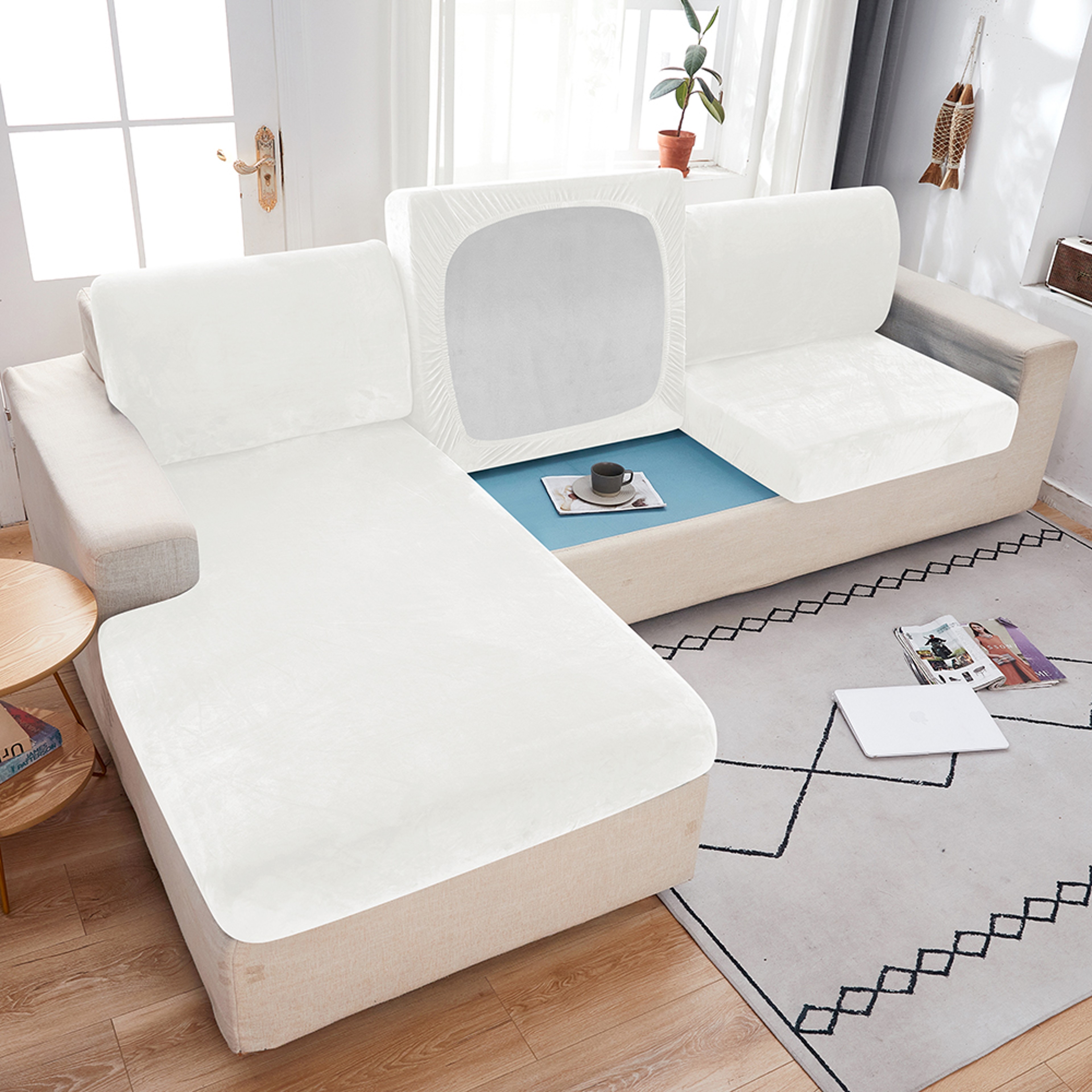 Premium Anti Slip Plush Sofa Cover Elastic Couch Protector for Living Room & Bedroom – view 15