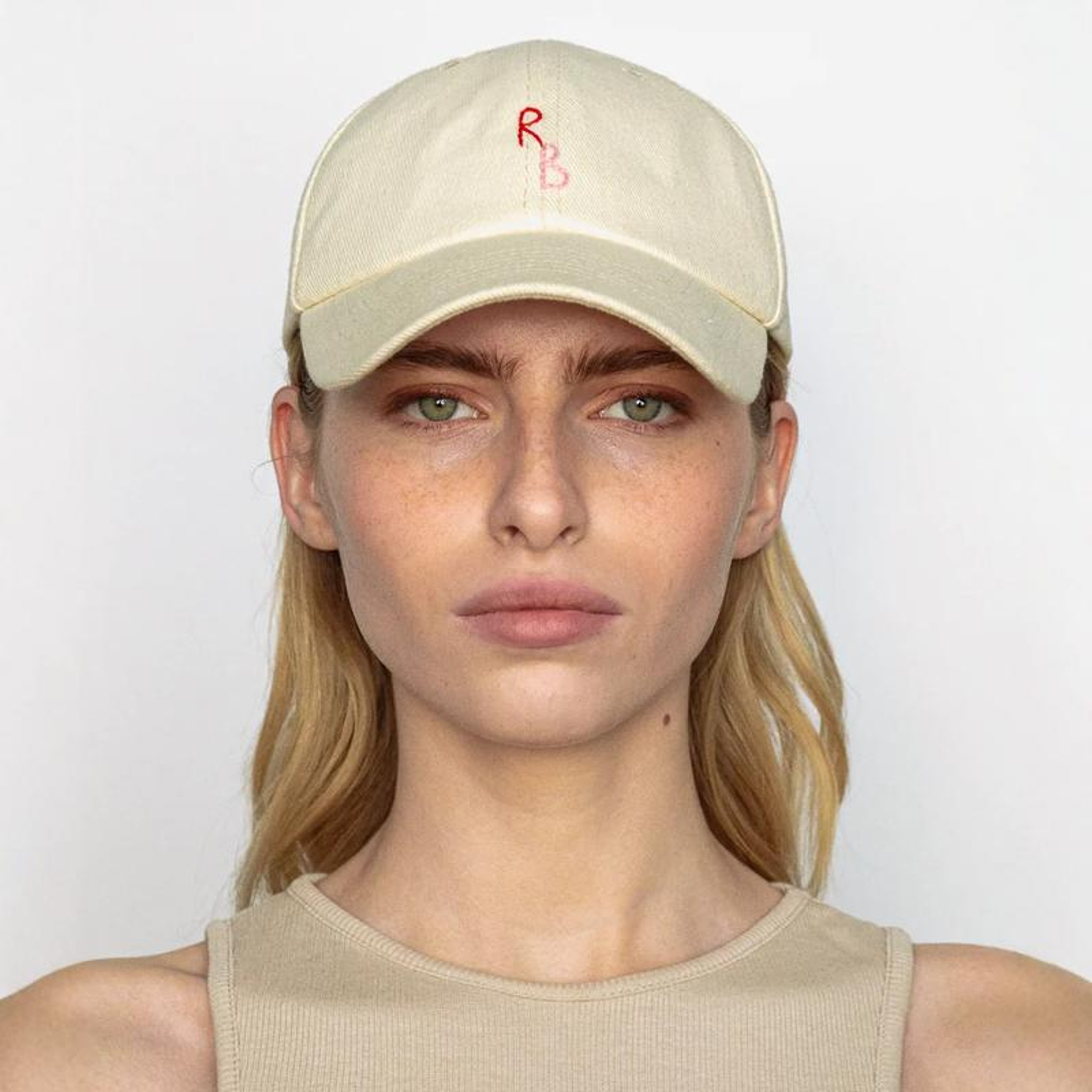 Hand Dyed Monogram Cotton Baseball Cap With Embroidered Initial 0