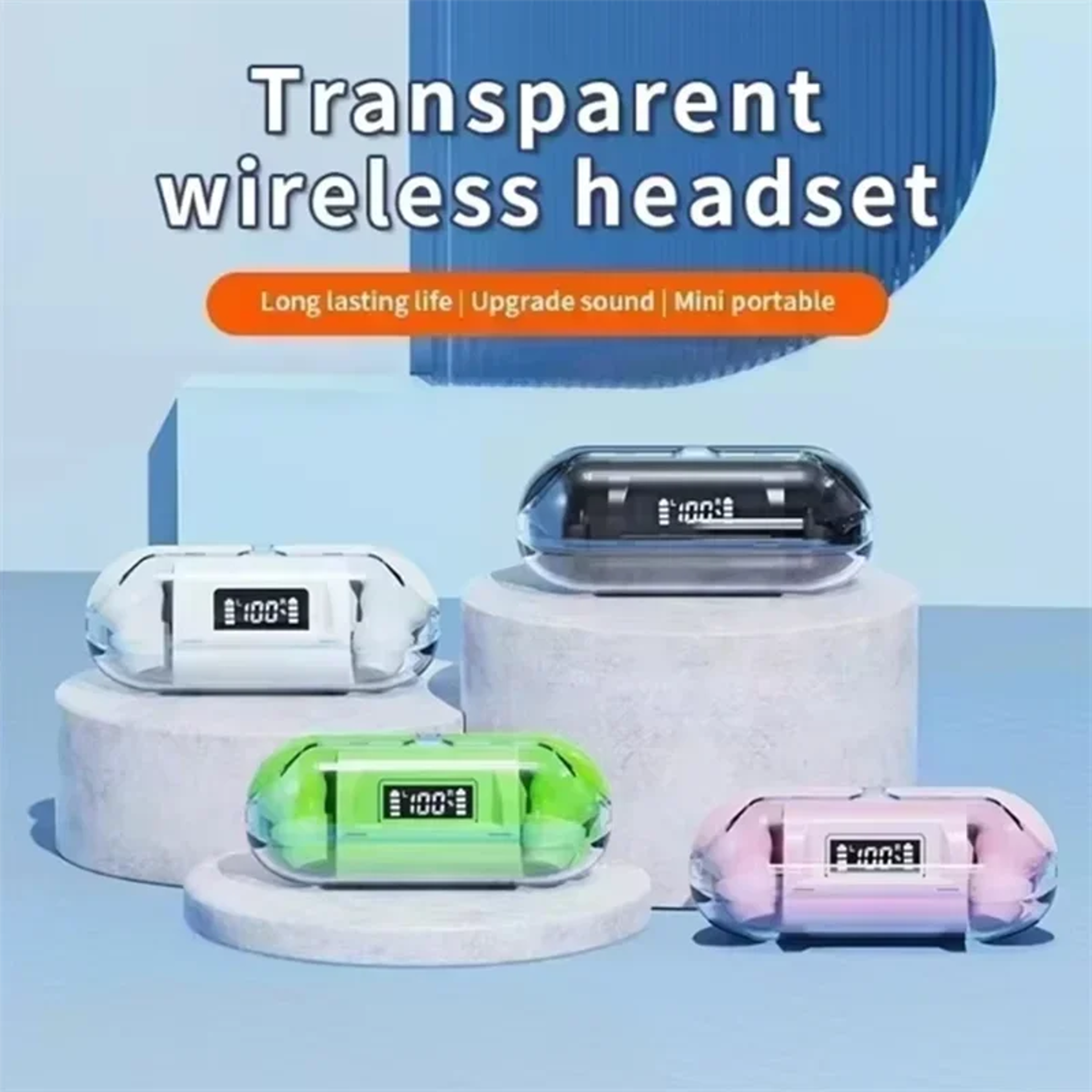 Smart Display TWS Wireless Earbuds with Bluetooth Stereo Sound and Microphone – view 3