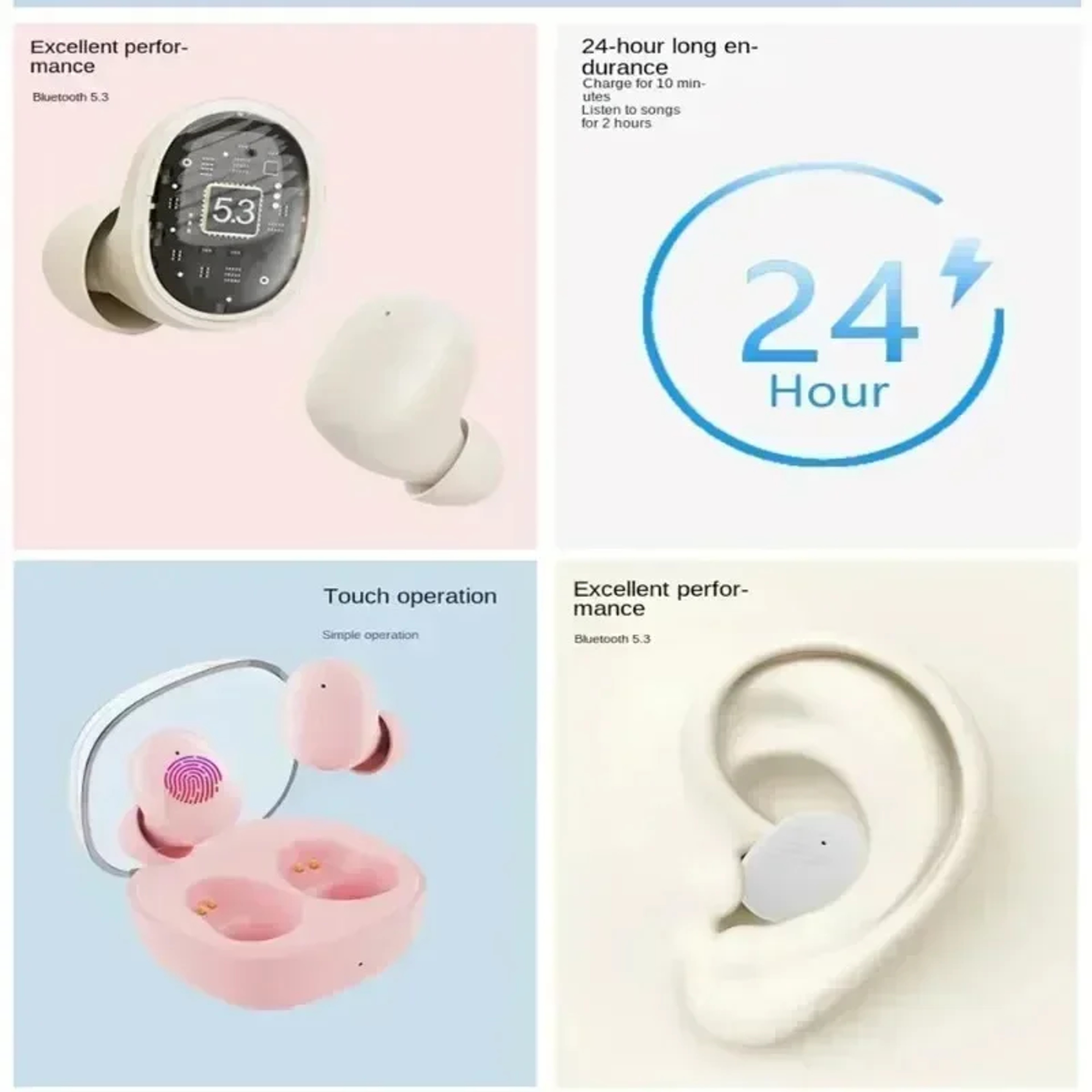 Bluetooth Waterproof Wireless Earbuds with Mic for Smartphones – view 4