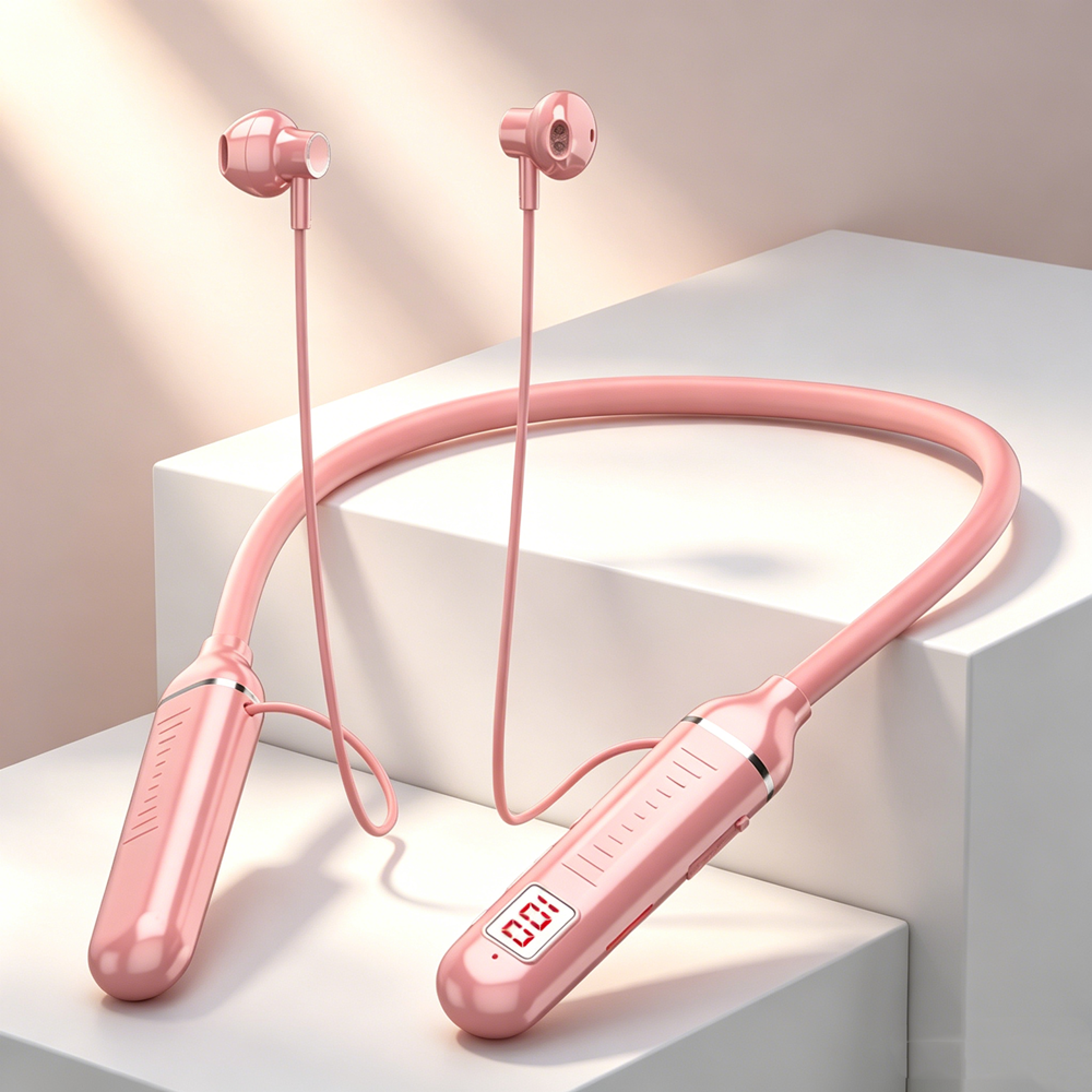 ApexSound Wireless Bluetooth Neckband Headphones with LED Display HiFi Sports Earbuds & Gaming Headset with Mic – view 1