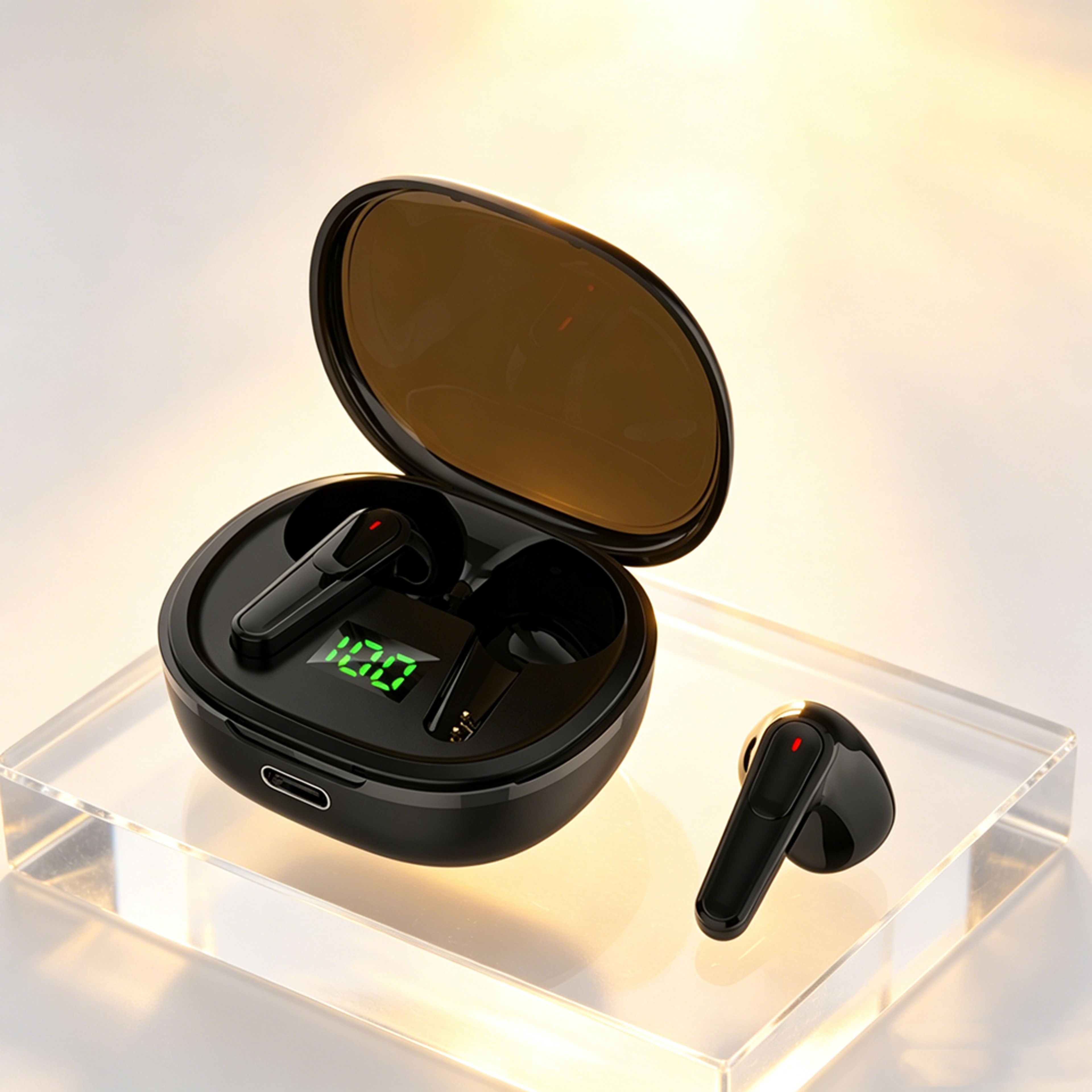 Premium Bluetooth Wireless Earbuds TWS with LED Display and Mic – view 1