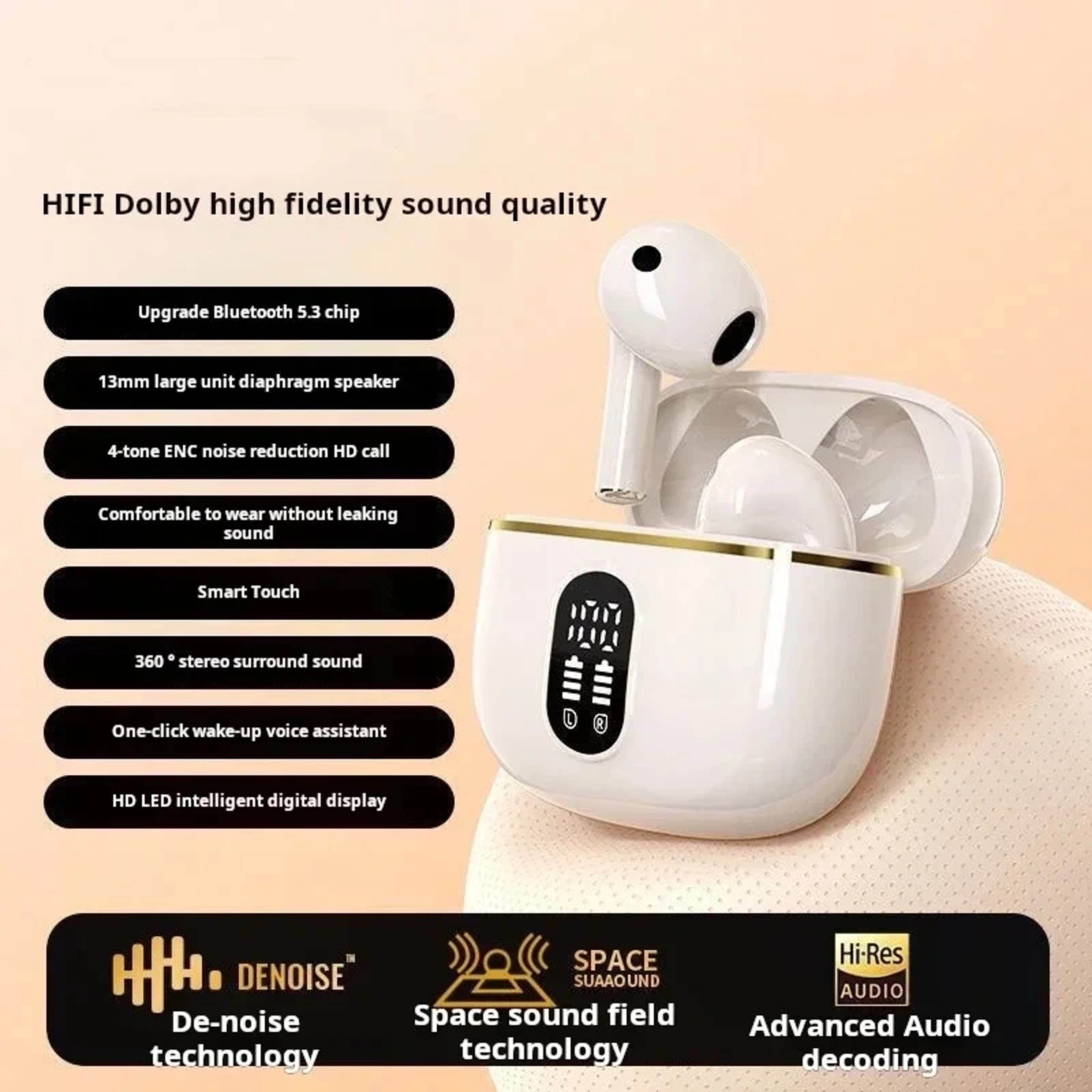 Ultimate SoundPro True Wireless Bluetooth Earbuds with LED Power Display & HiFi Stereo – view 7