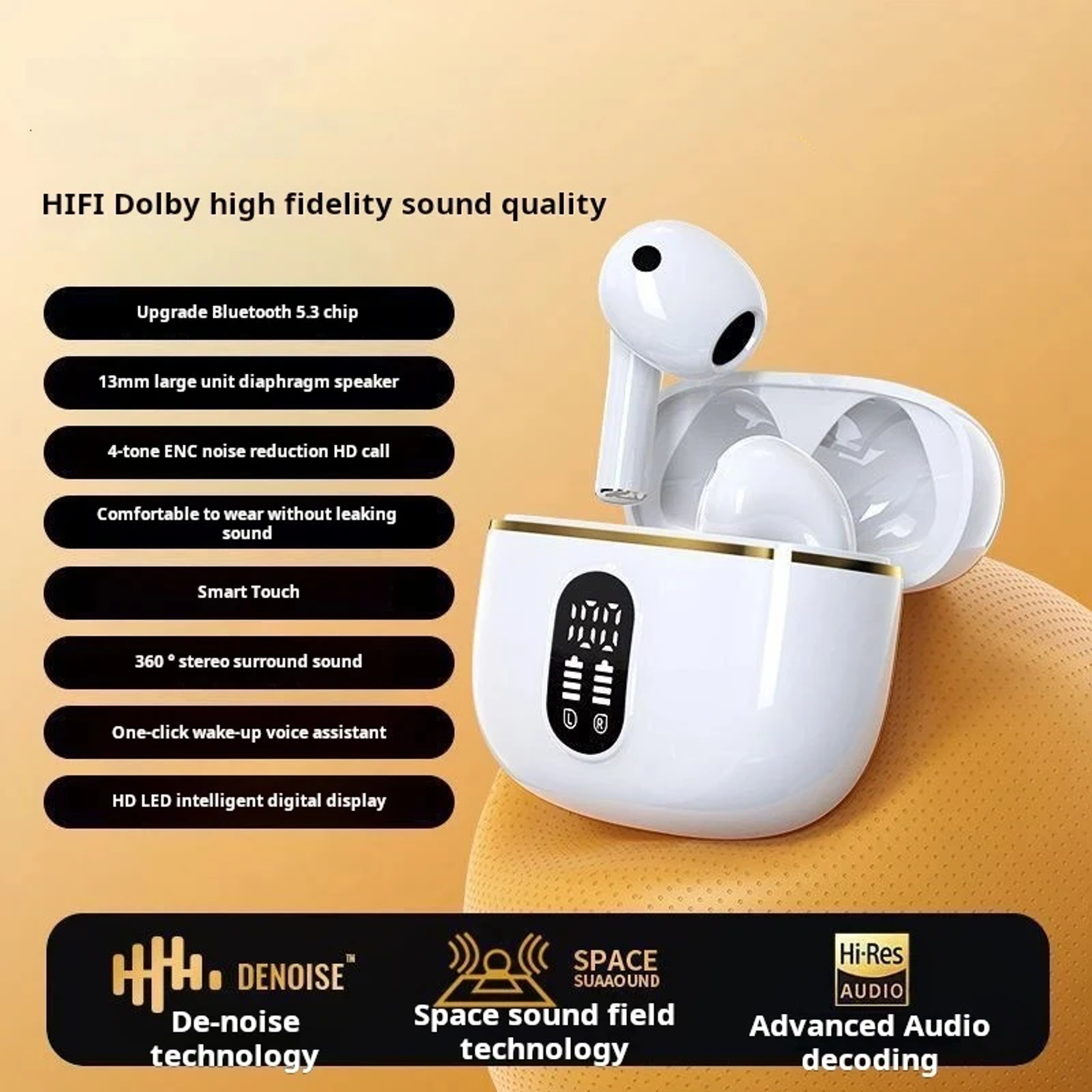 Ultimate SoundPro True Wireless Bluetooth Earbuds with LED Power Display & HiFi Stereo – view 9
