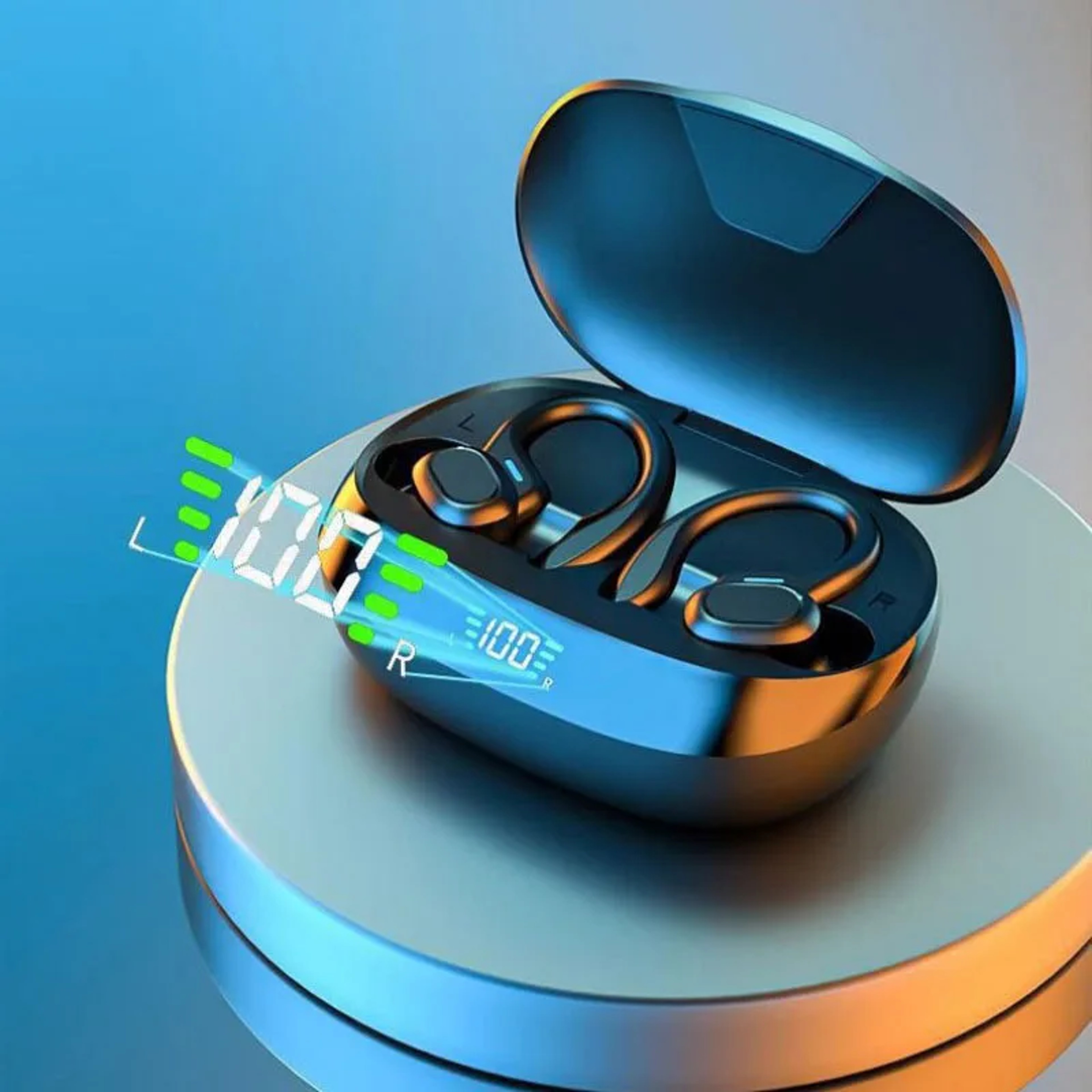 Wireless Bluetooth Earbuds with Ear Hooks HD Stereo Sound & Power Display – view 3