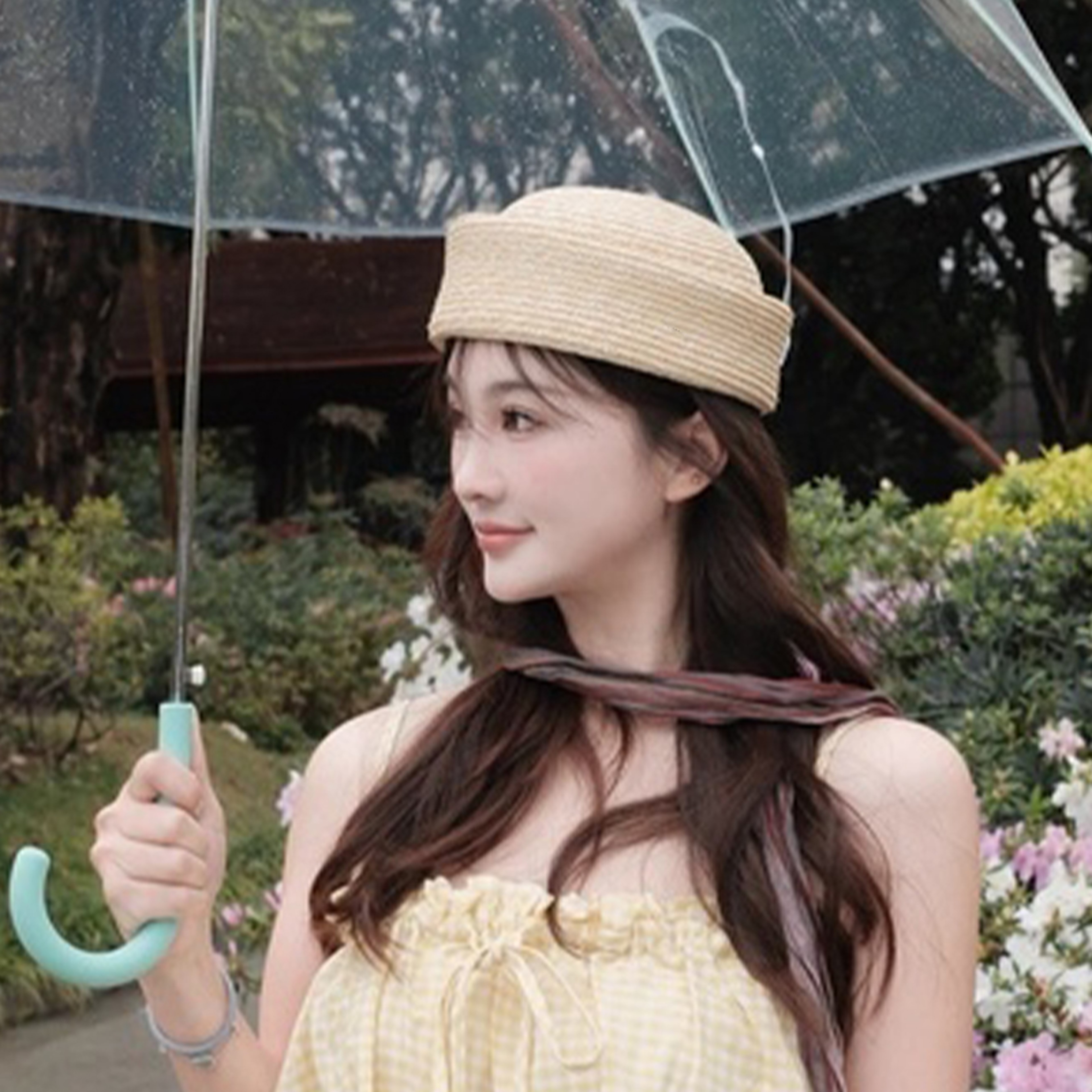 Breathable Raffia Beach Hat Unisex Summer Straw Sun Hat Beret – view 6
