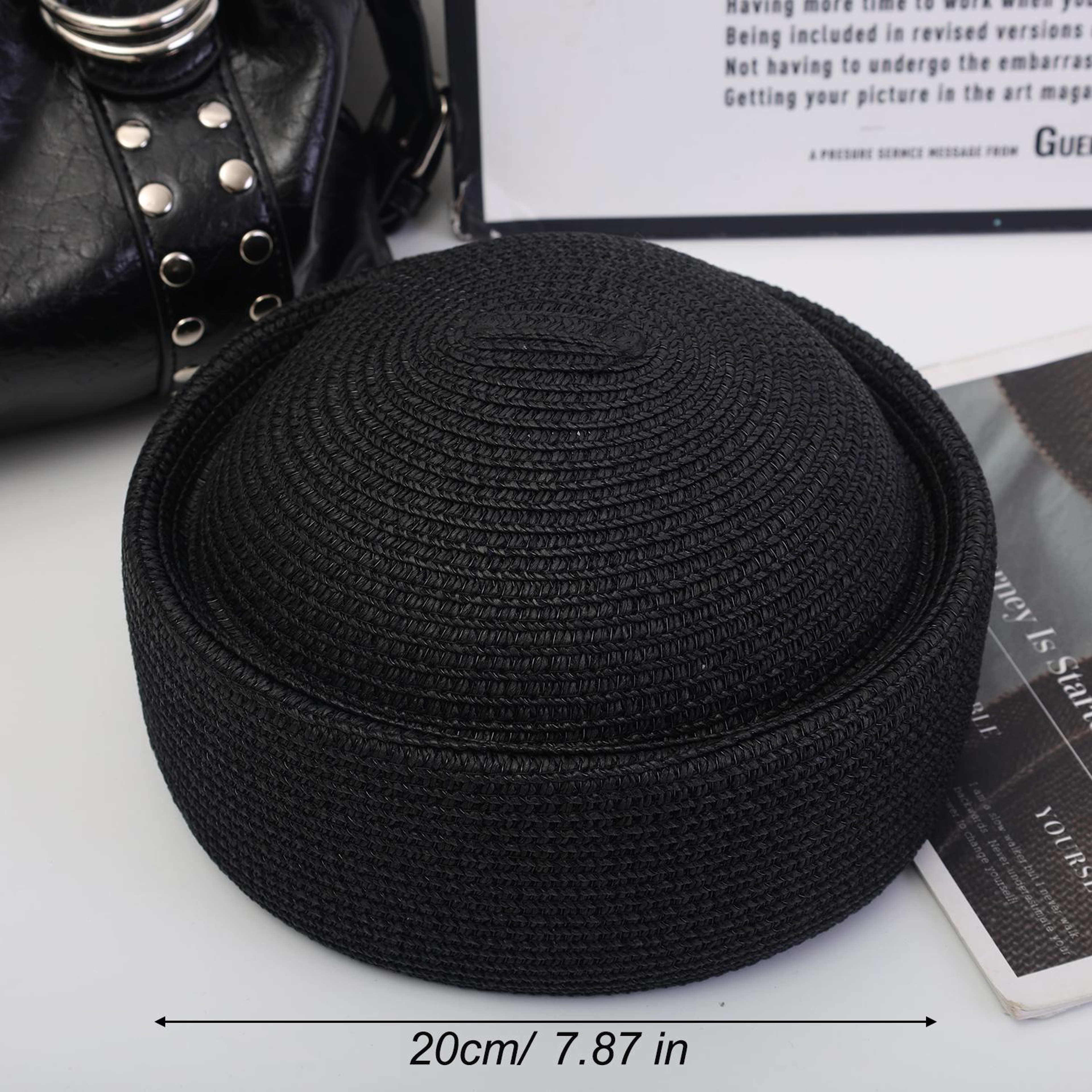 Breathable Raffia Beach Hat Unisex Summer Straw Sun Hat Beret – view 8
