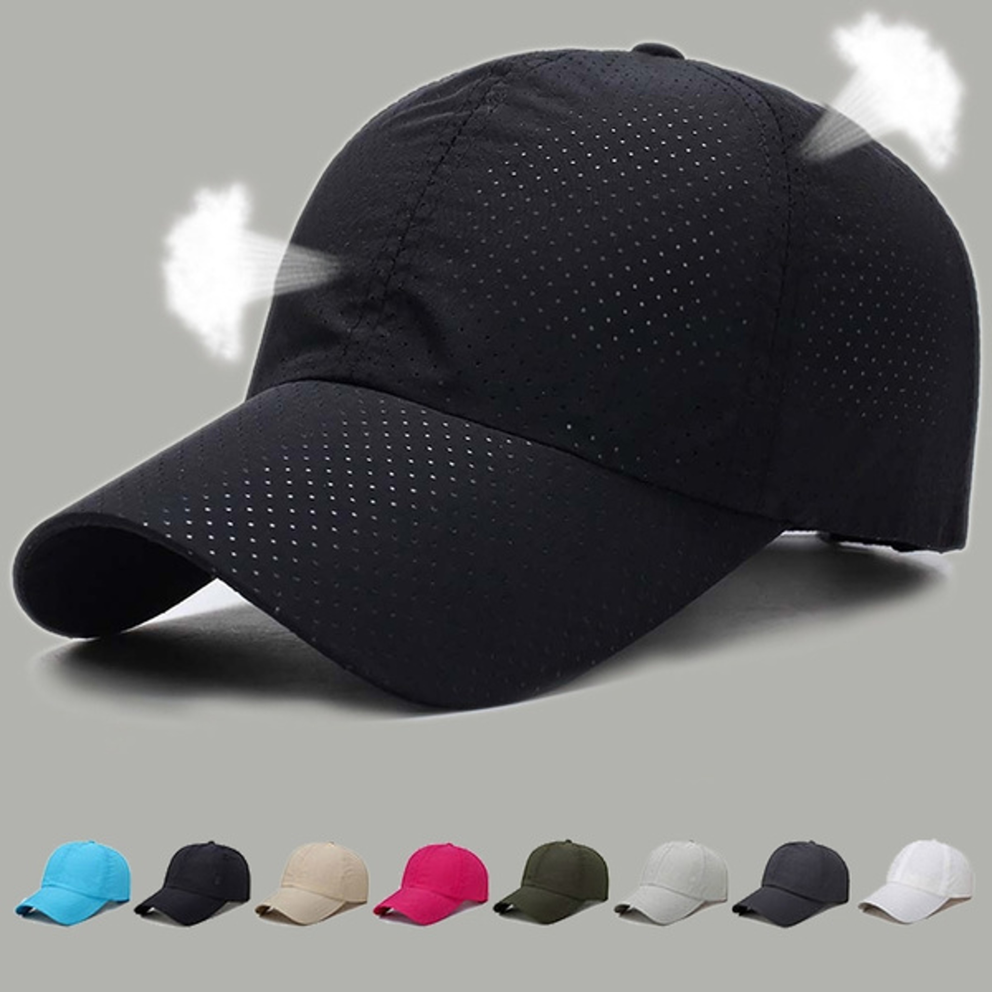 All Season Quick Dry Mesh Baseball Cap Breathable Sun Hat Adjustable Outdoor 0