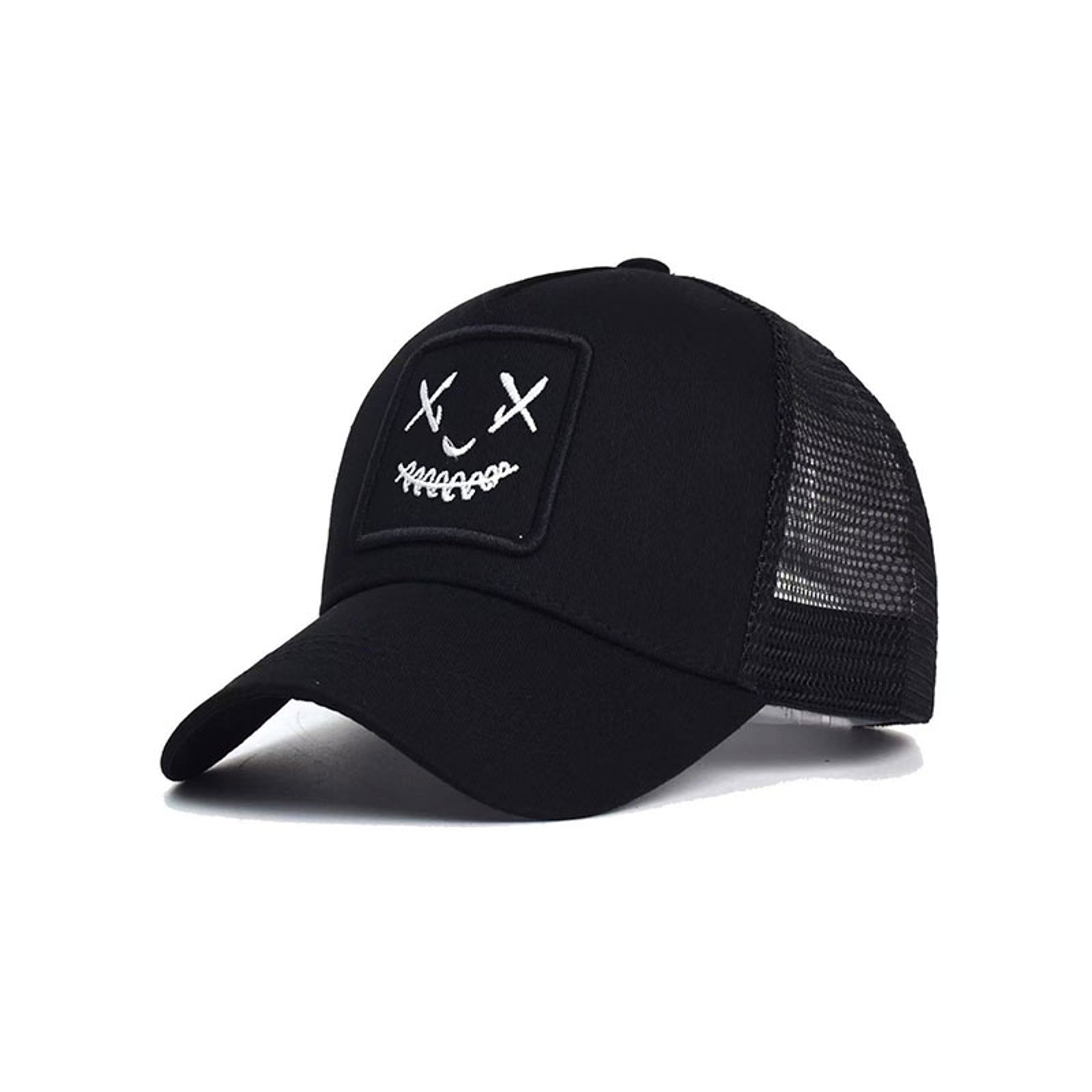 Smiley Embroidered Mesh Visor Outdoor Baseball Cap Breathable Sun Protection Cap 7