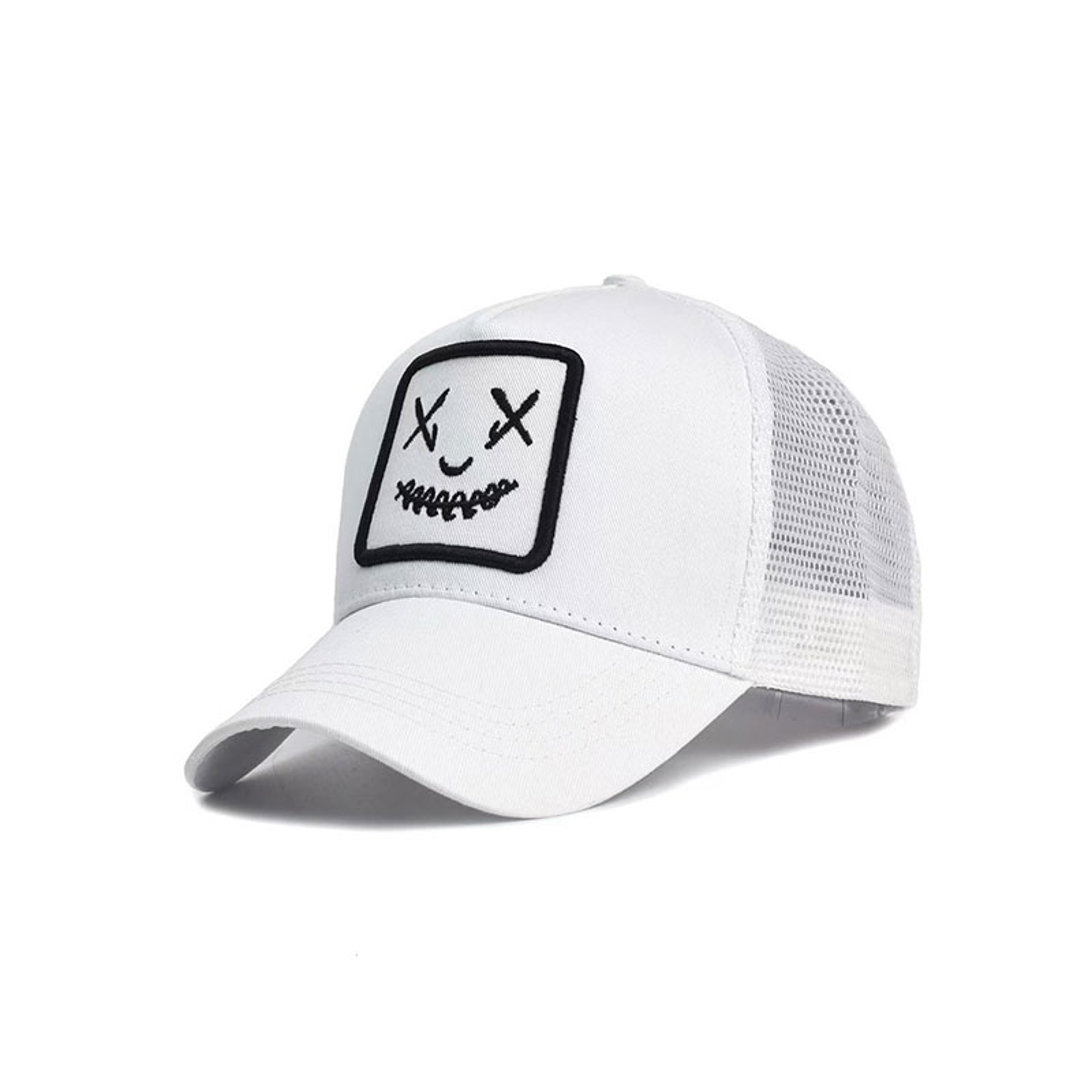 Smiley Embroidered Mesh Visor Outdoor Baseball Cap Breathable Sun Protection Cap 8