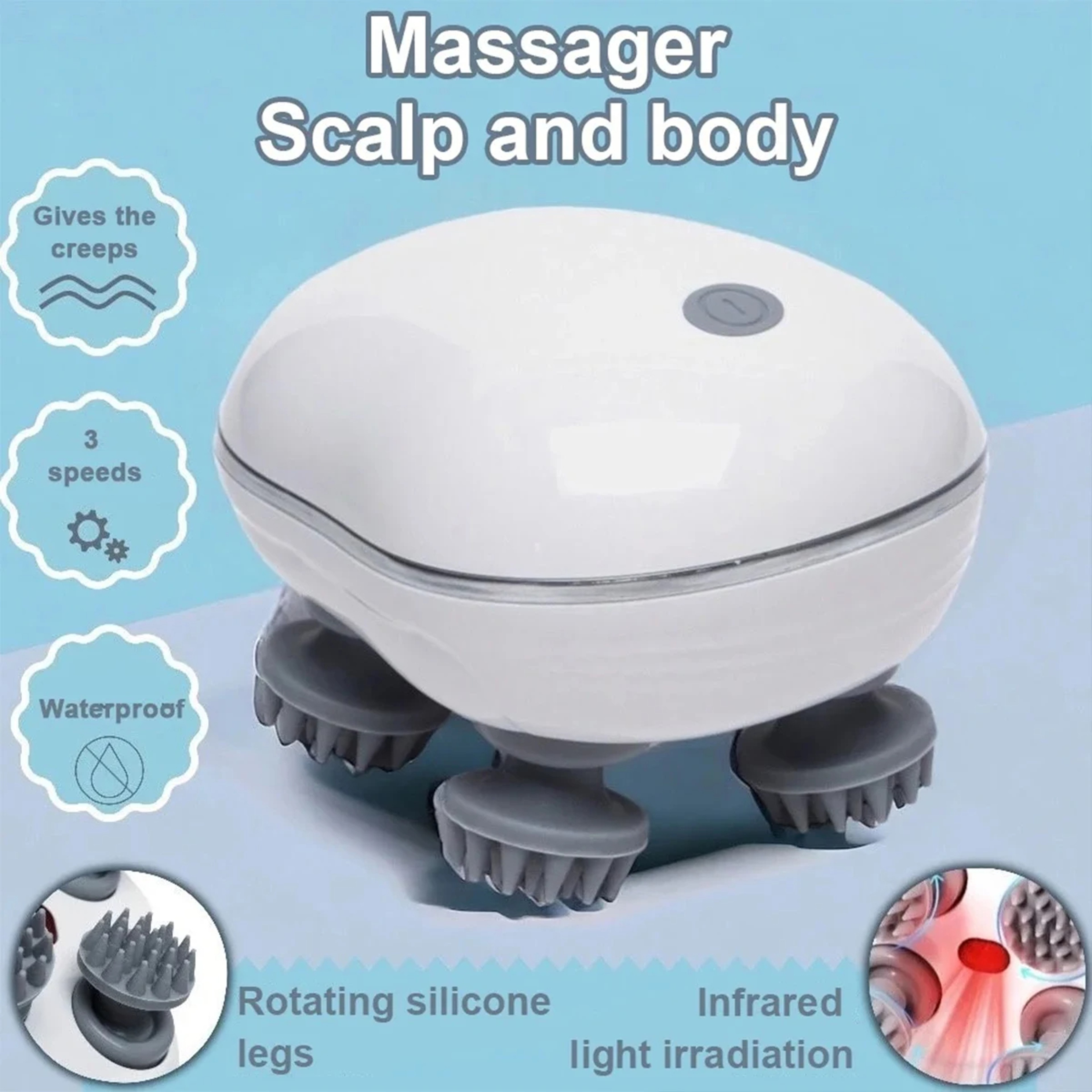 Advanced Scalp Massage Tool  Red Light Therapy Head Massager For Hair Care 0