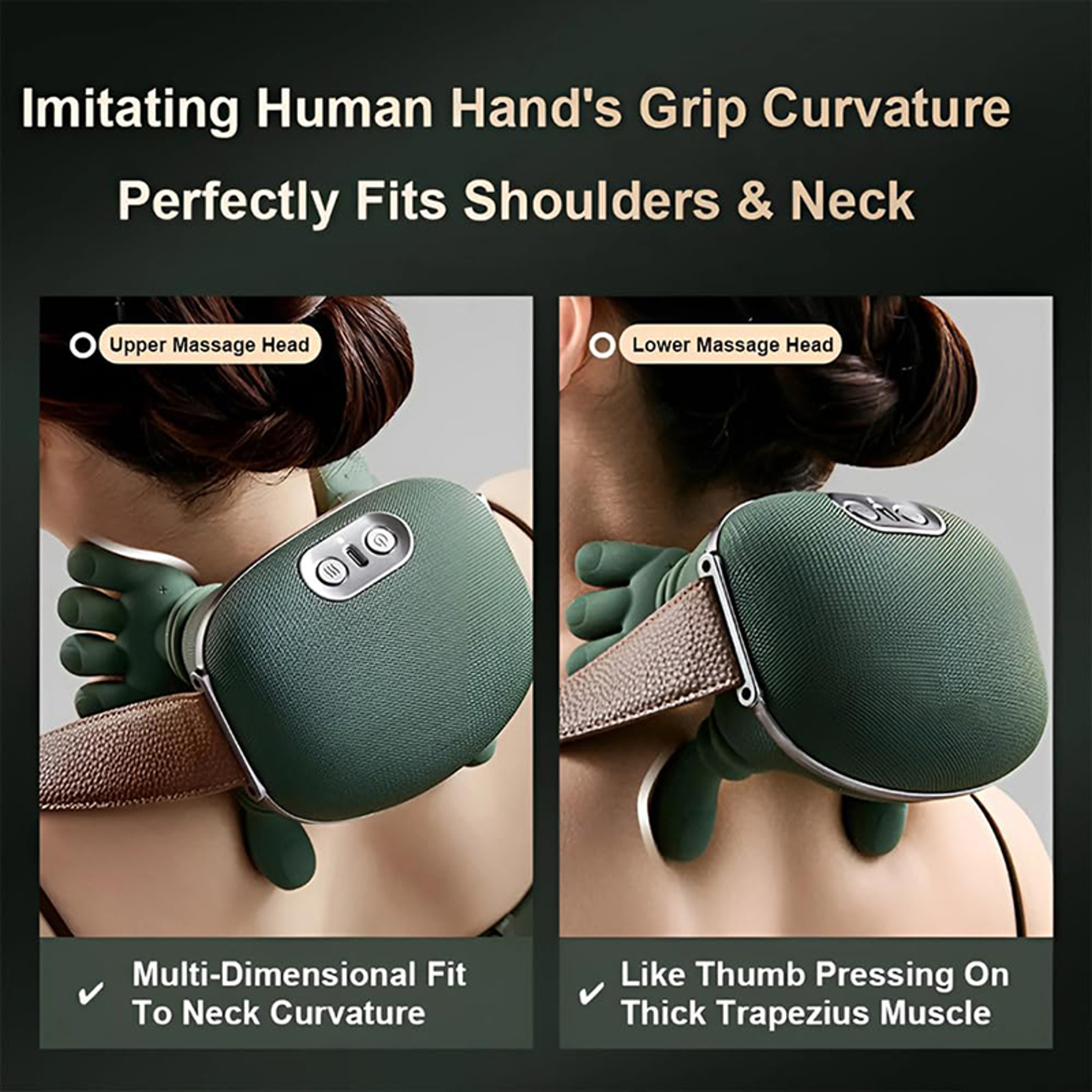 Ultimate Neck & Shoulder Deep Kneading Massager Shawl with Heat Therapy – view 3