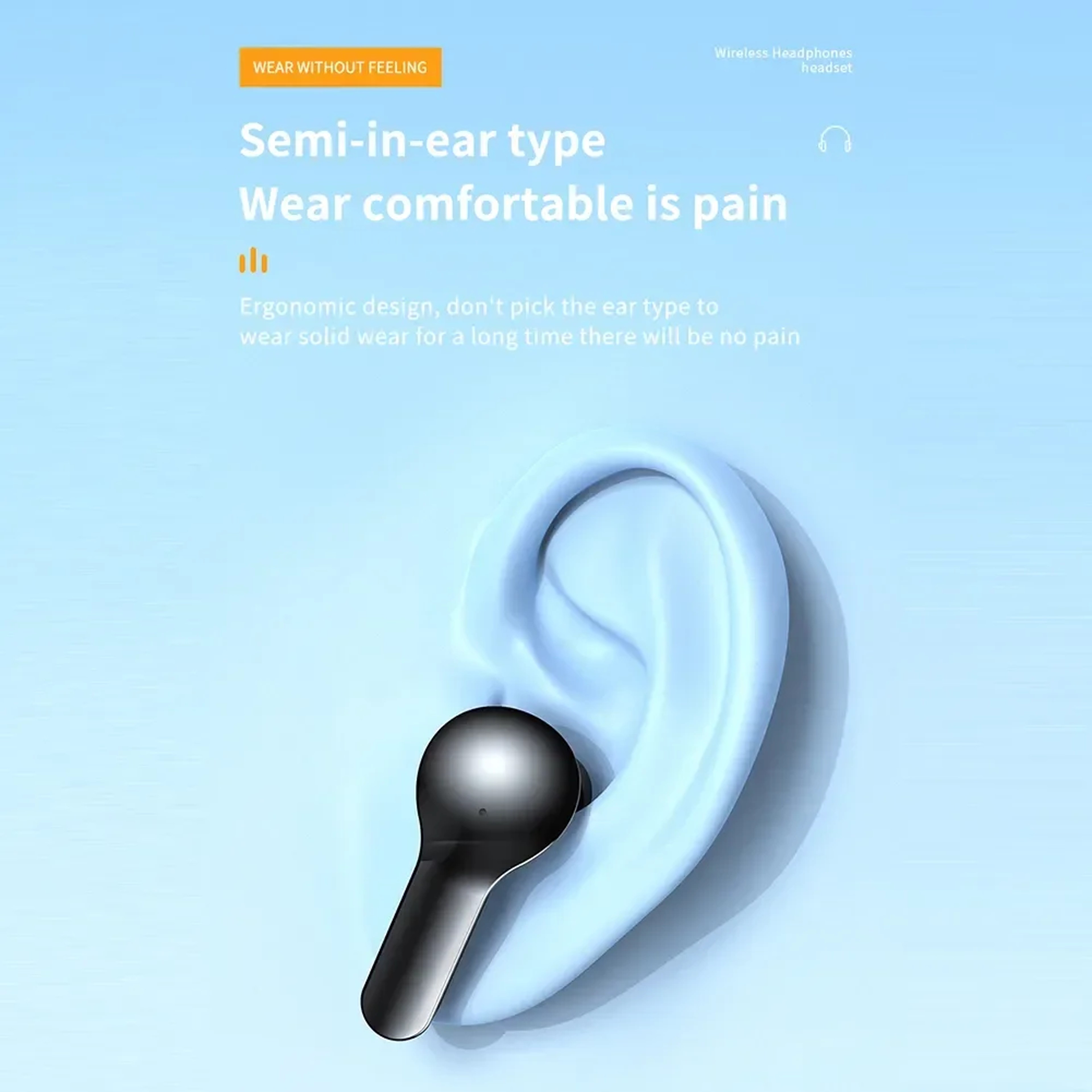 Transparent TWS Wireless Earbuds with LED Power Display and Noise Reduction Mic – view 6