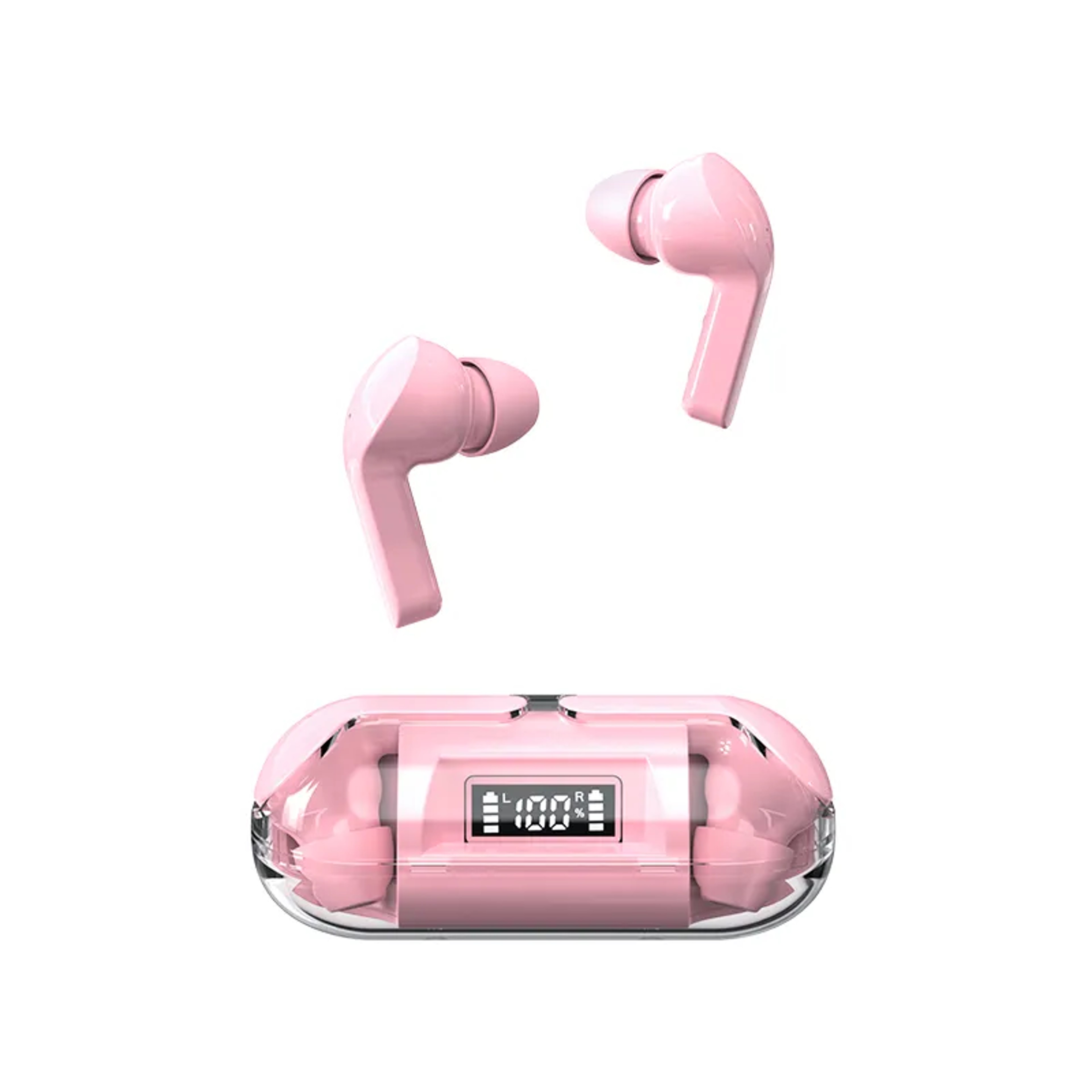 Transparent TWS Wireless Earbuds with LED Power Display and Noise Reduction Mic – view 10
