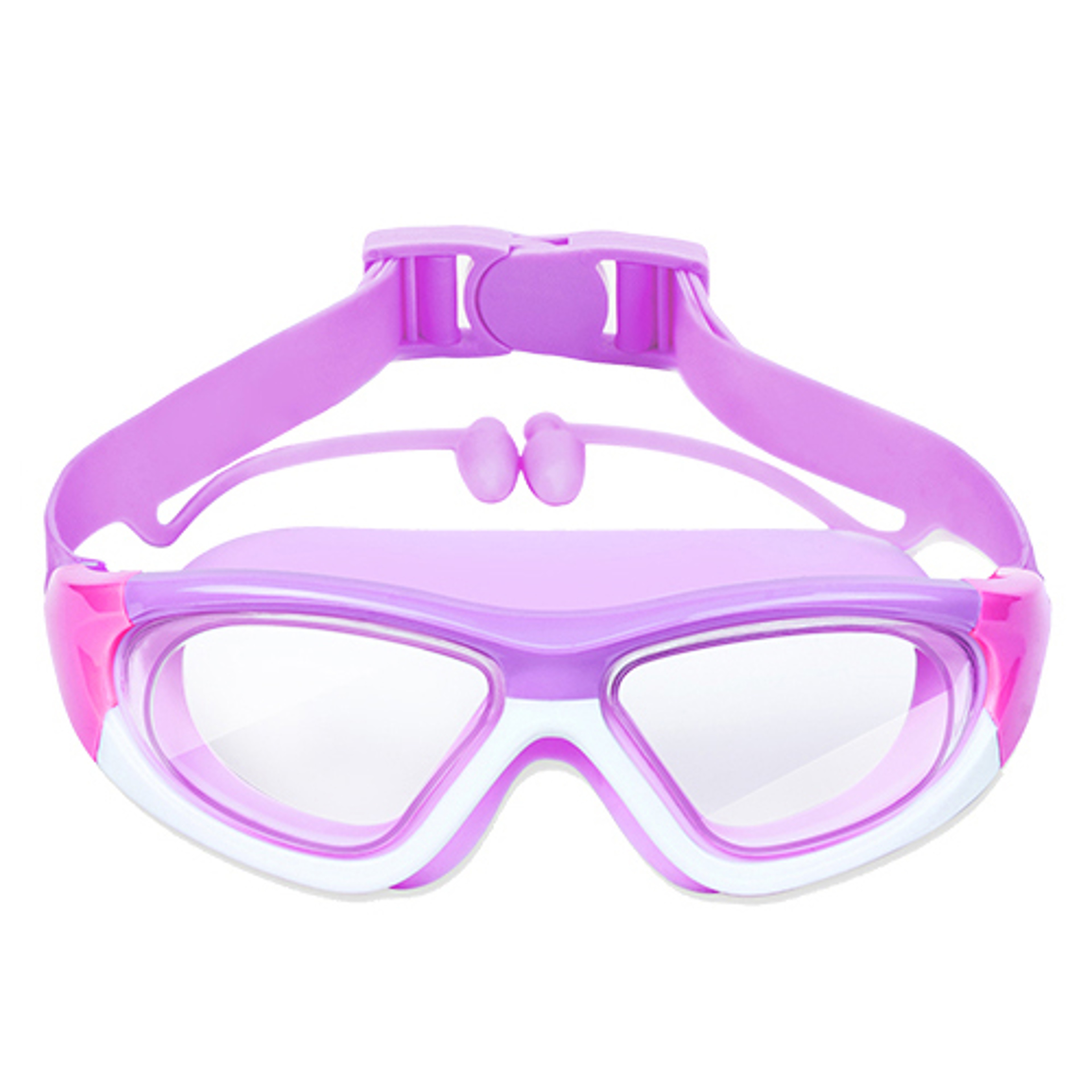 Kids Anti Fog Swim Goggles With Earplugs Waterproof Large Frame Swimming Glasses – view 8