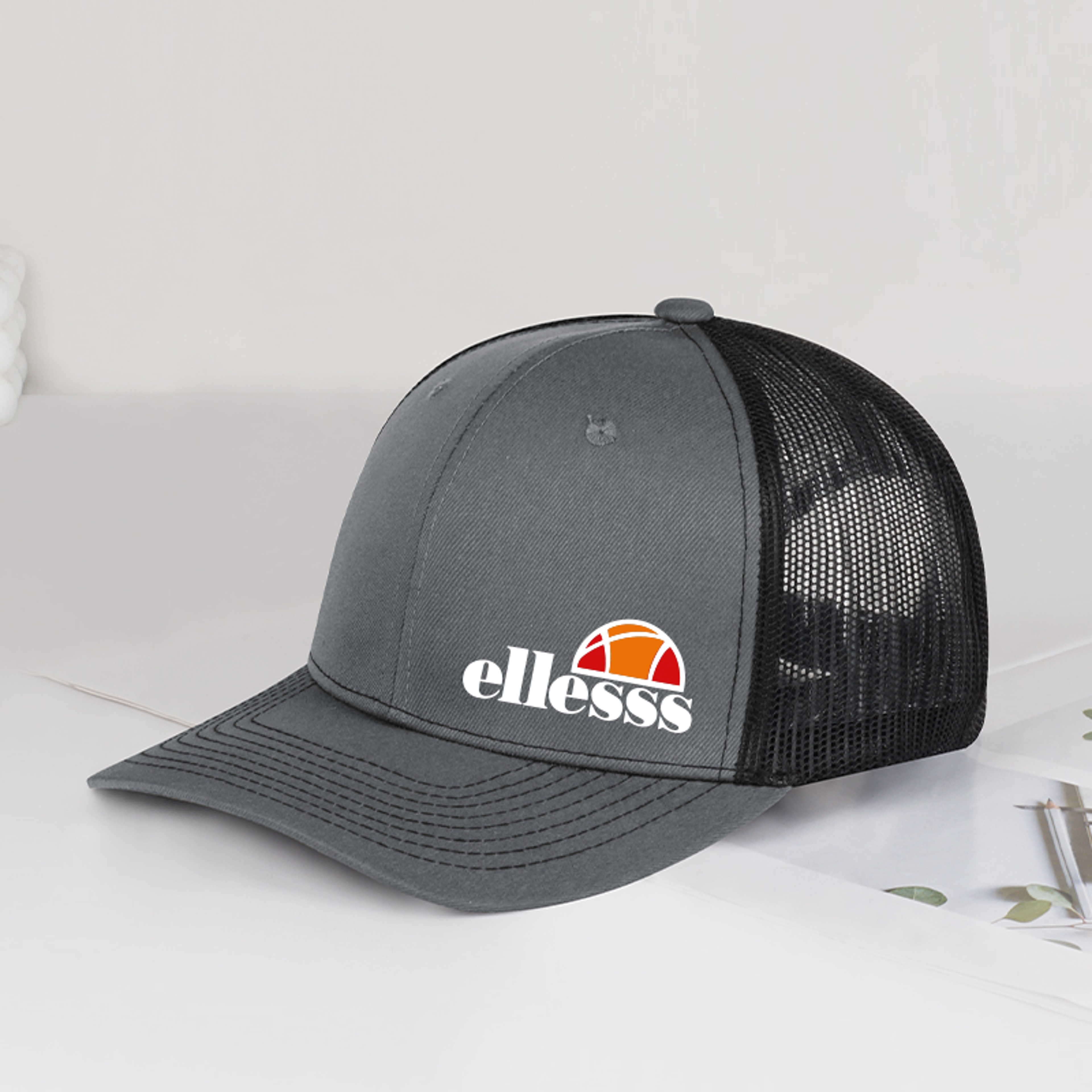 Mesh Snapback Trucker Hat Ellessss Print Adjustable Sun Protection Outdoor Baseball Cap 6