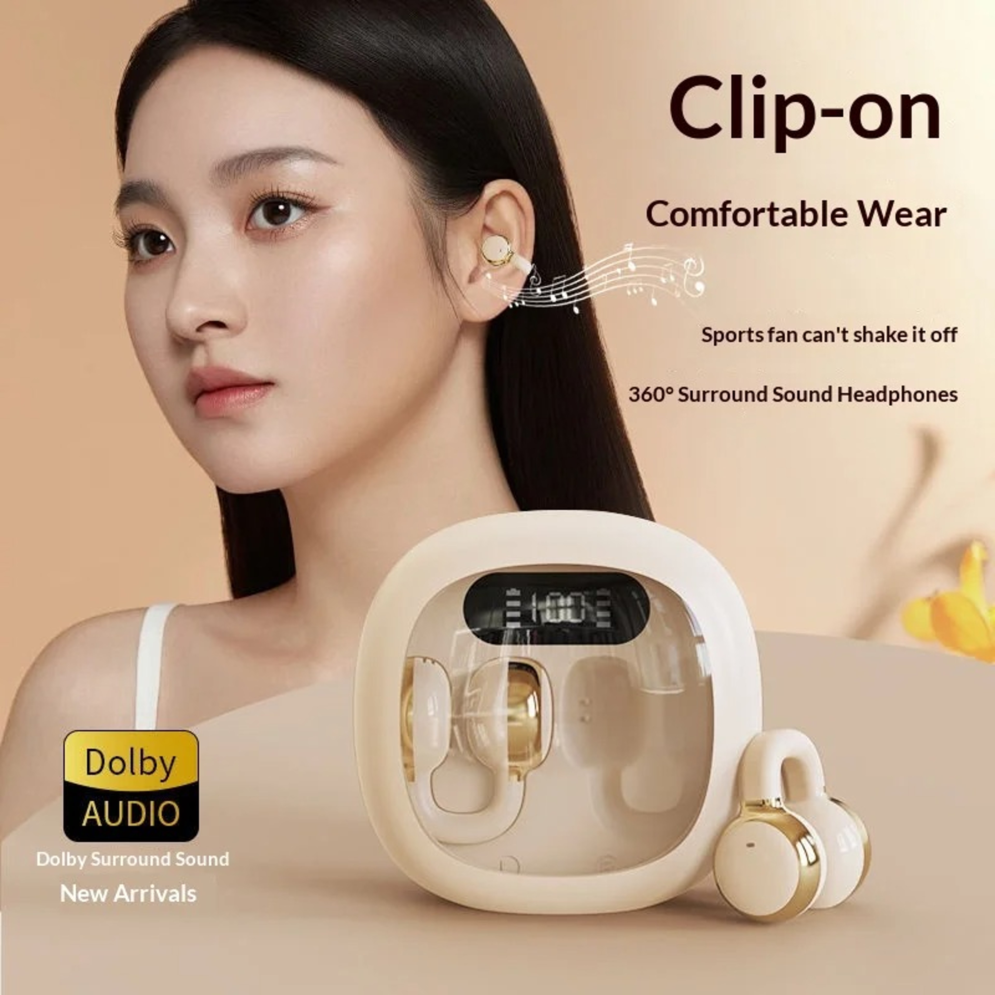 Open Ear Clip Earbuds with HiFi Audio and Leakproof Sound – view 3