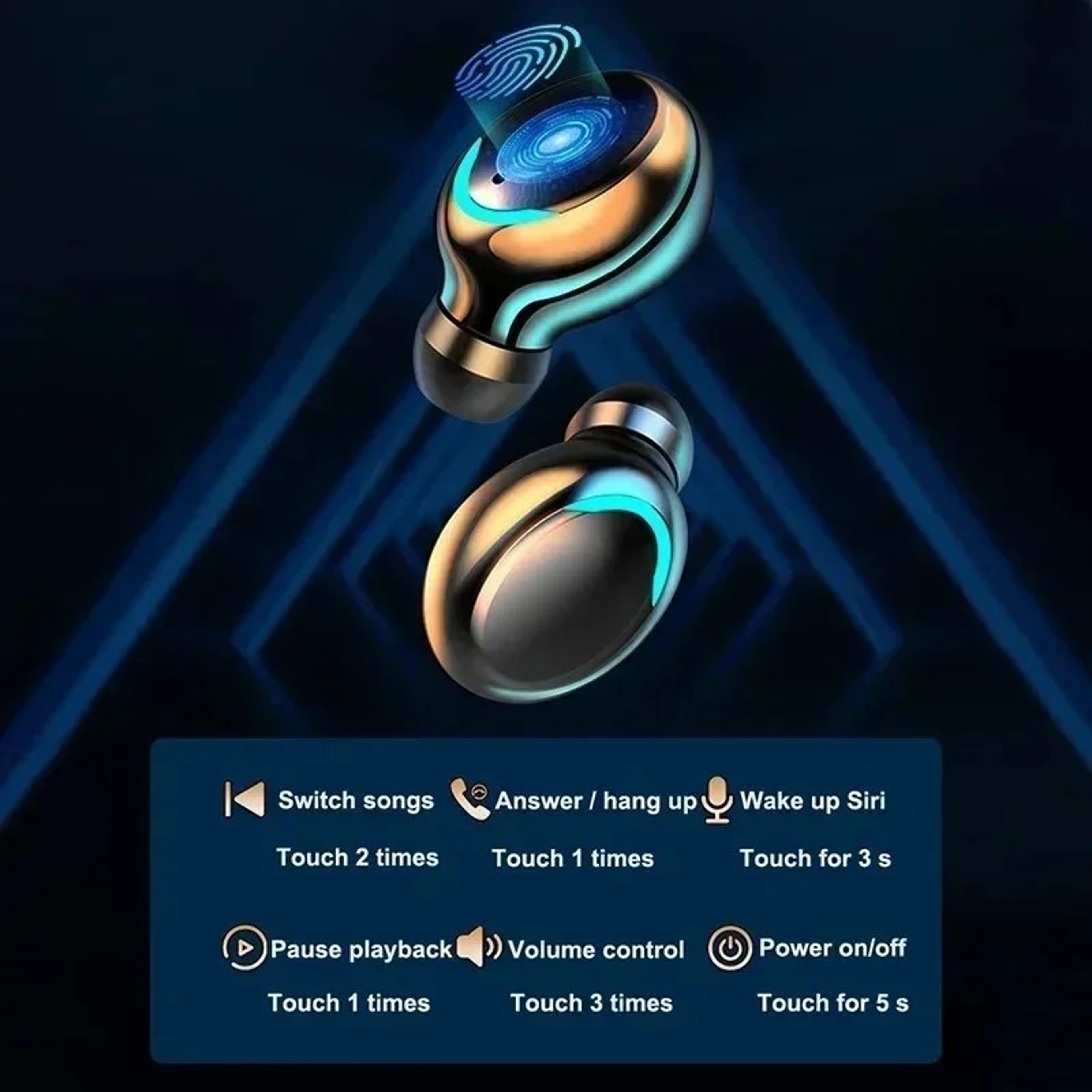 Waterproof Bluetooth Earbuds with Touch Control and Stereo Bass – view 4