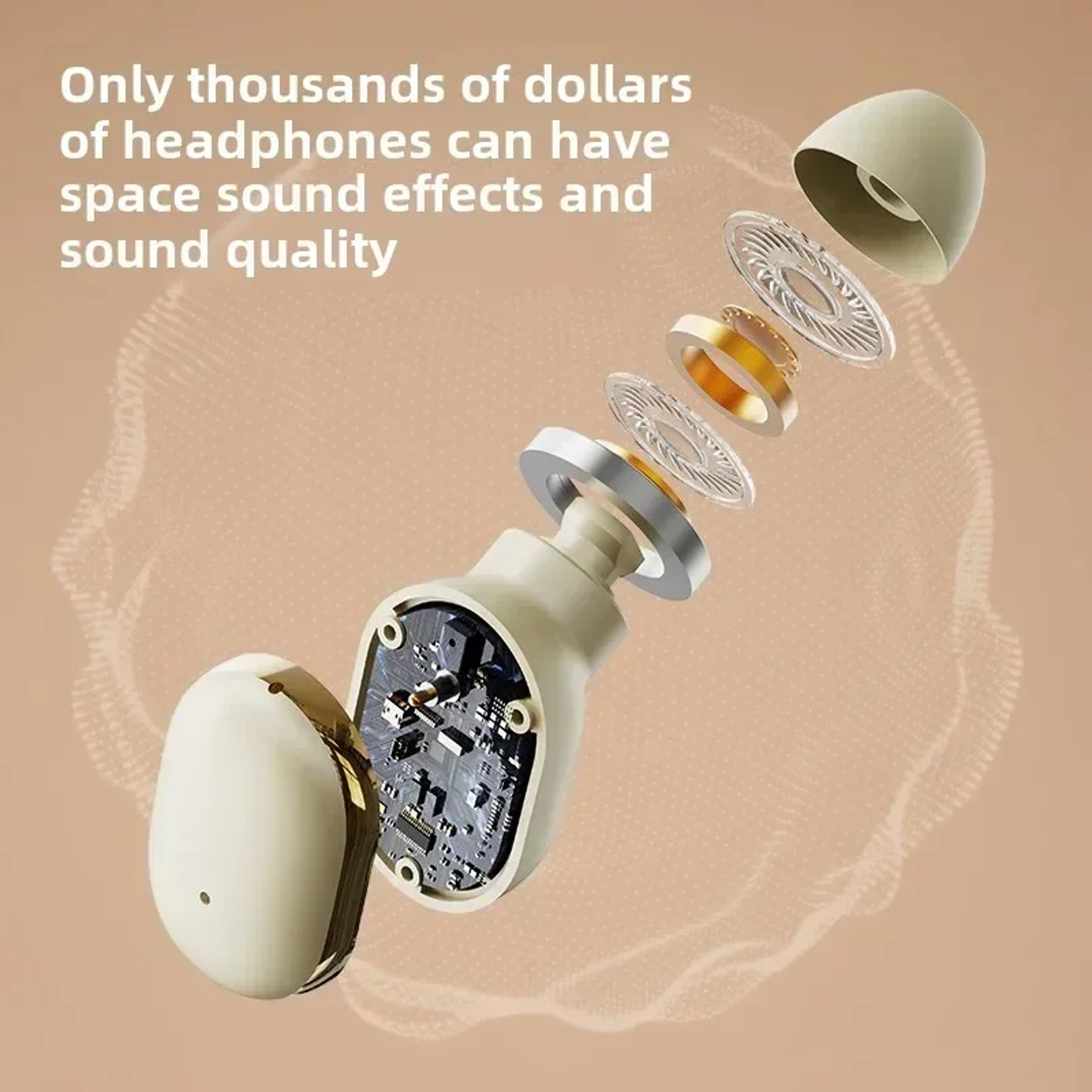 Transparent Wireless Earbuds with ENC Noise Cancelling and LED Display – view 3