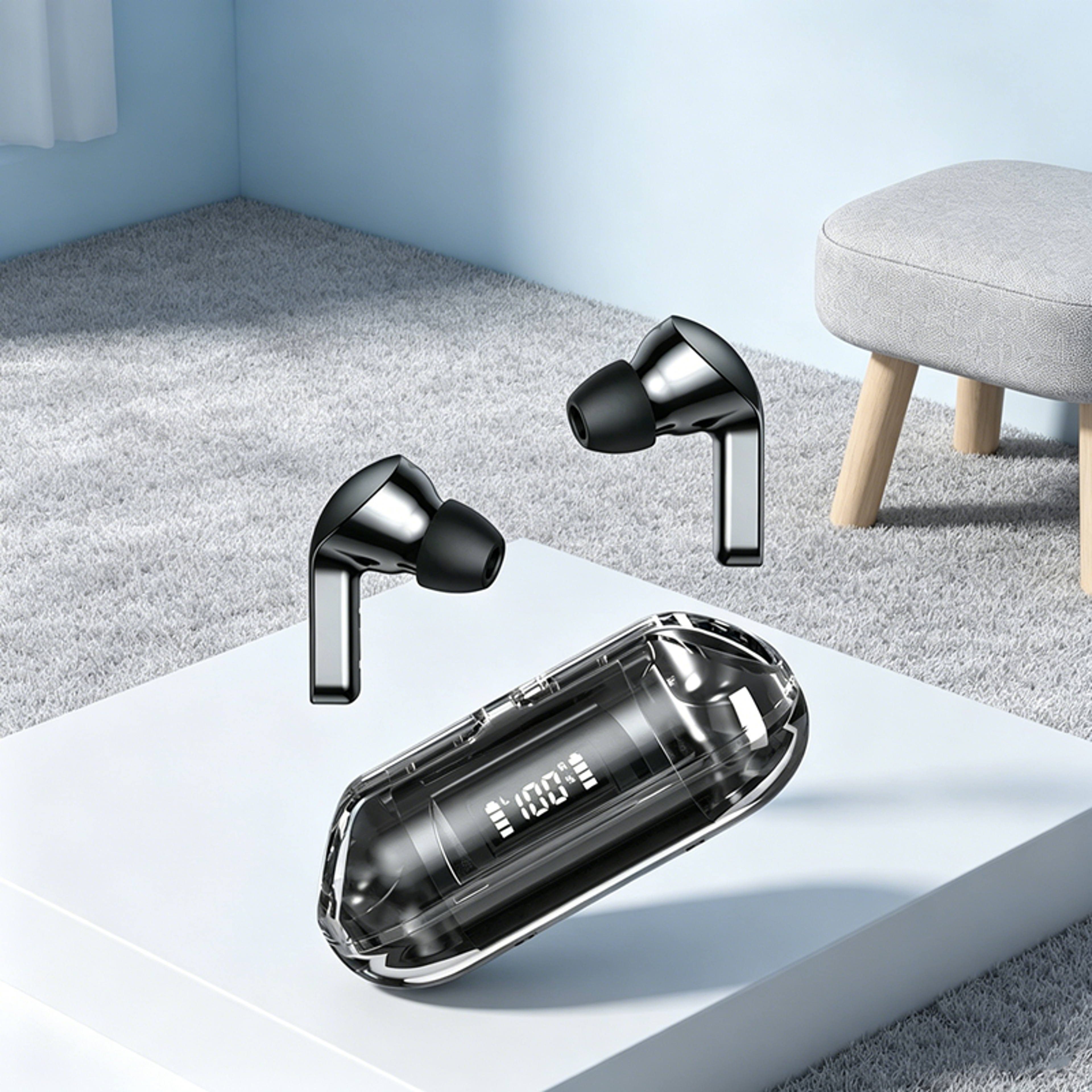 Smart Display TWS Wireless Earbuds with Bluetooth Earphones and Microphone – view 1