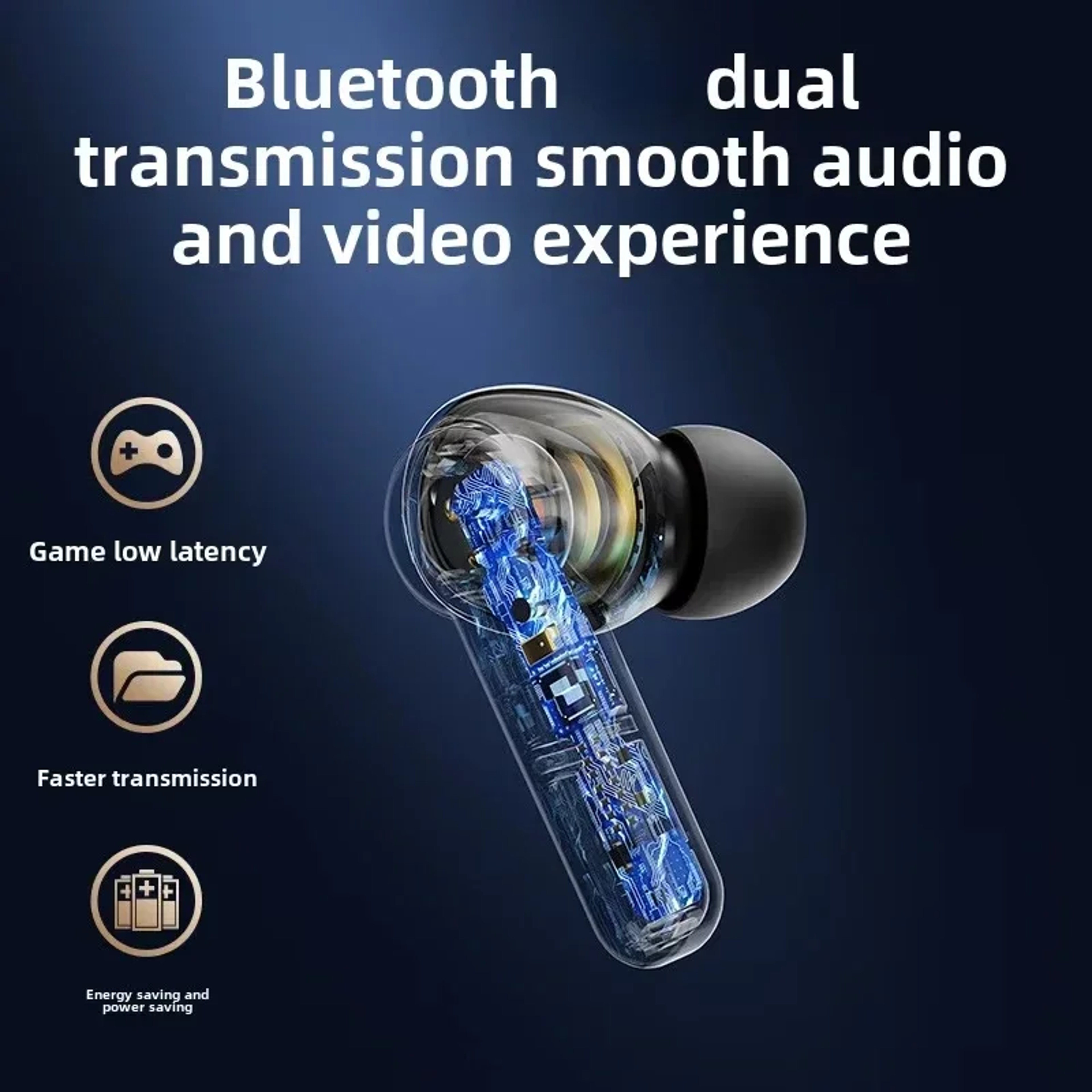 Bluetooth Wireless Earbuds with Bass Sound Touch Control and Noise Reduction – view 5