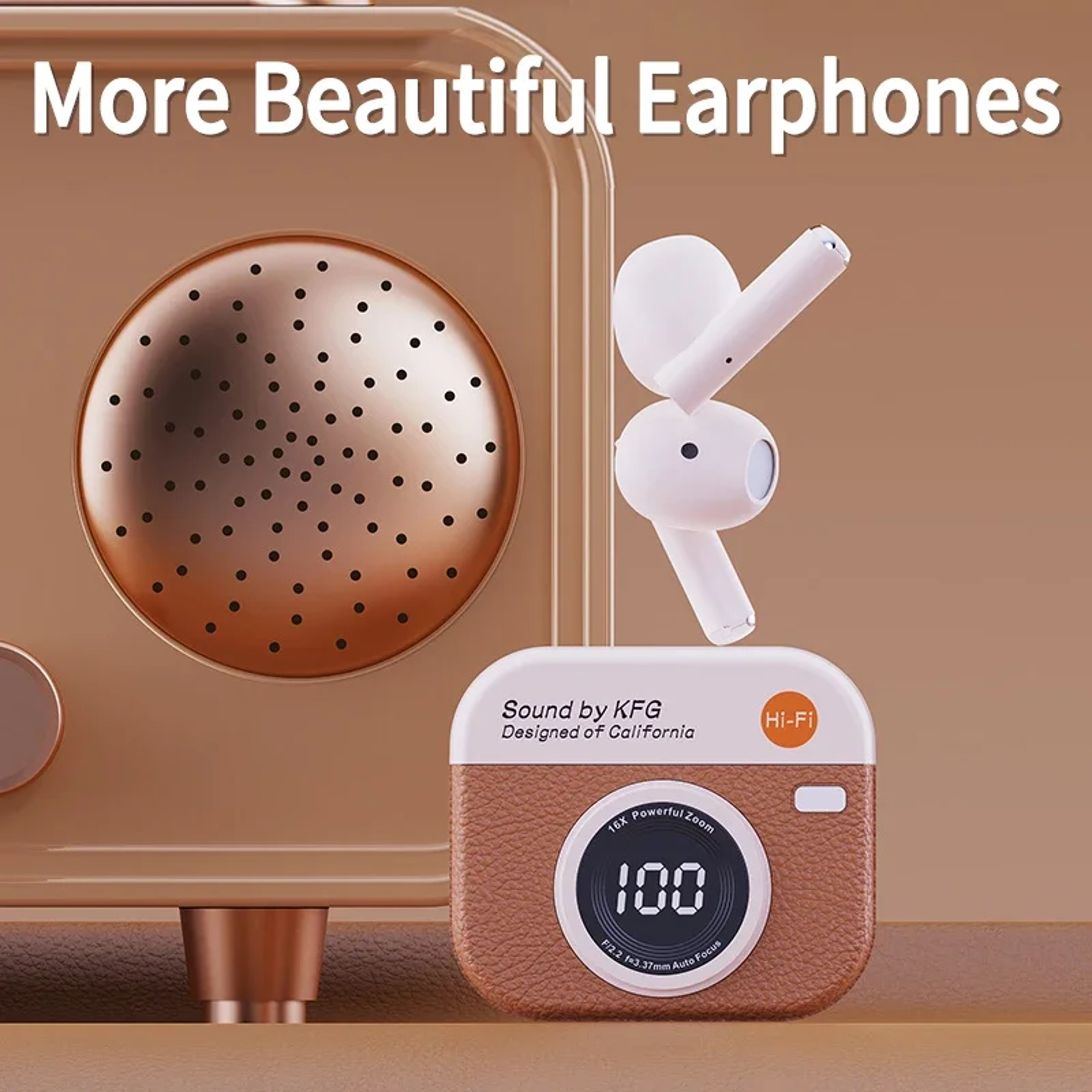 Retro Camera Style TWS Wireless Earbuds with Bluetooth Stereo Sound – view 4
