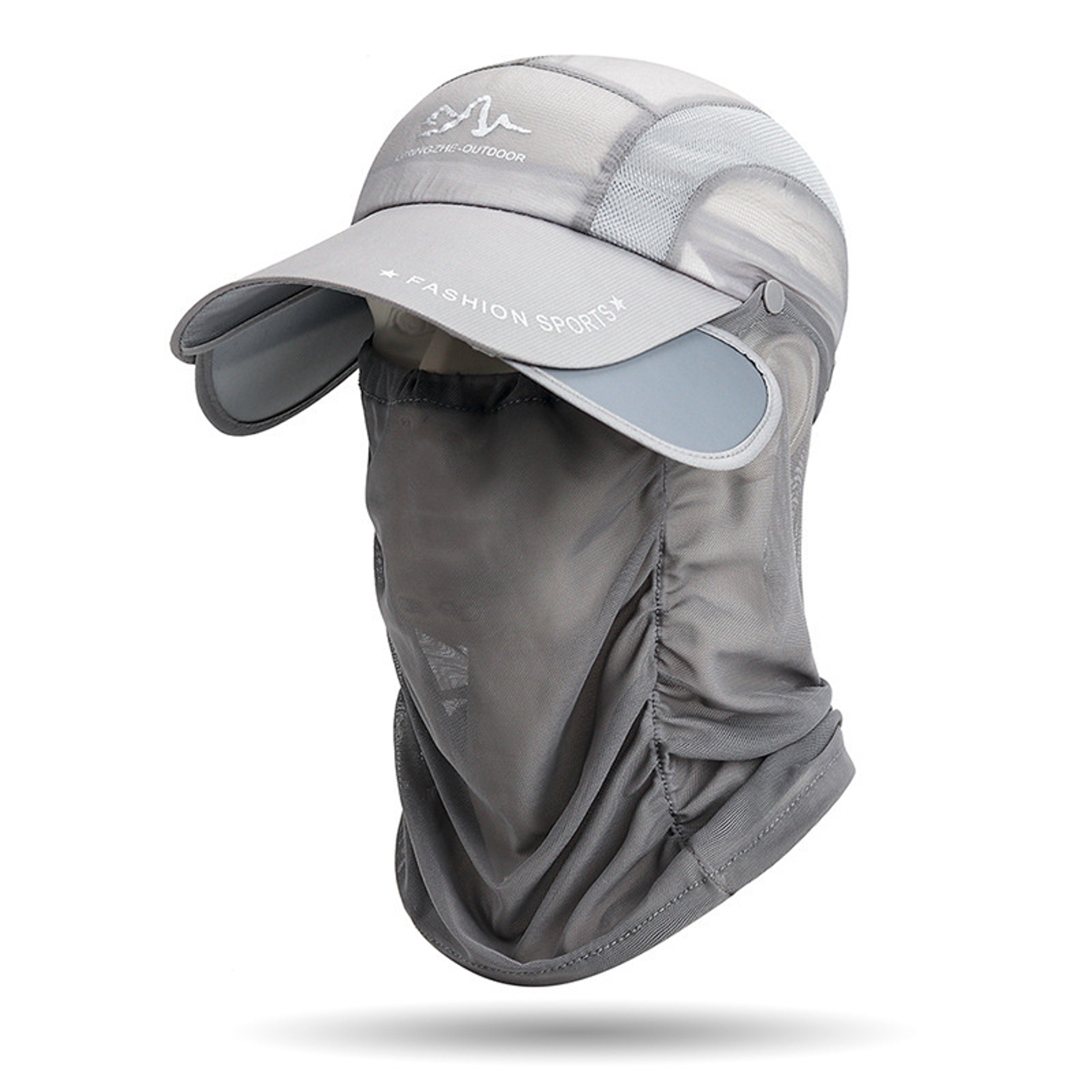 Retractable Sun Protection Hat With Detachable Neck Veil Quick Dry Outdoor Cap 7