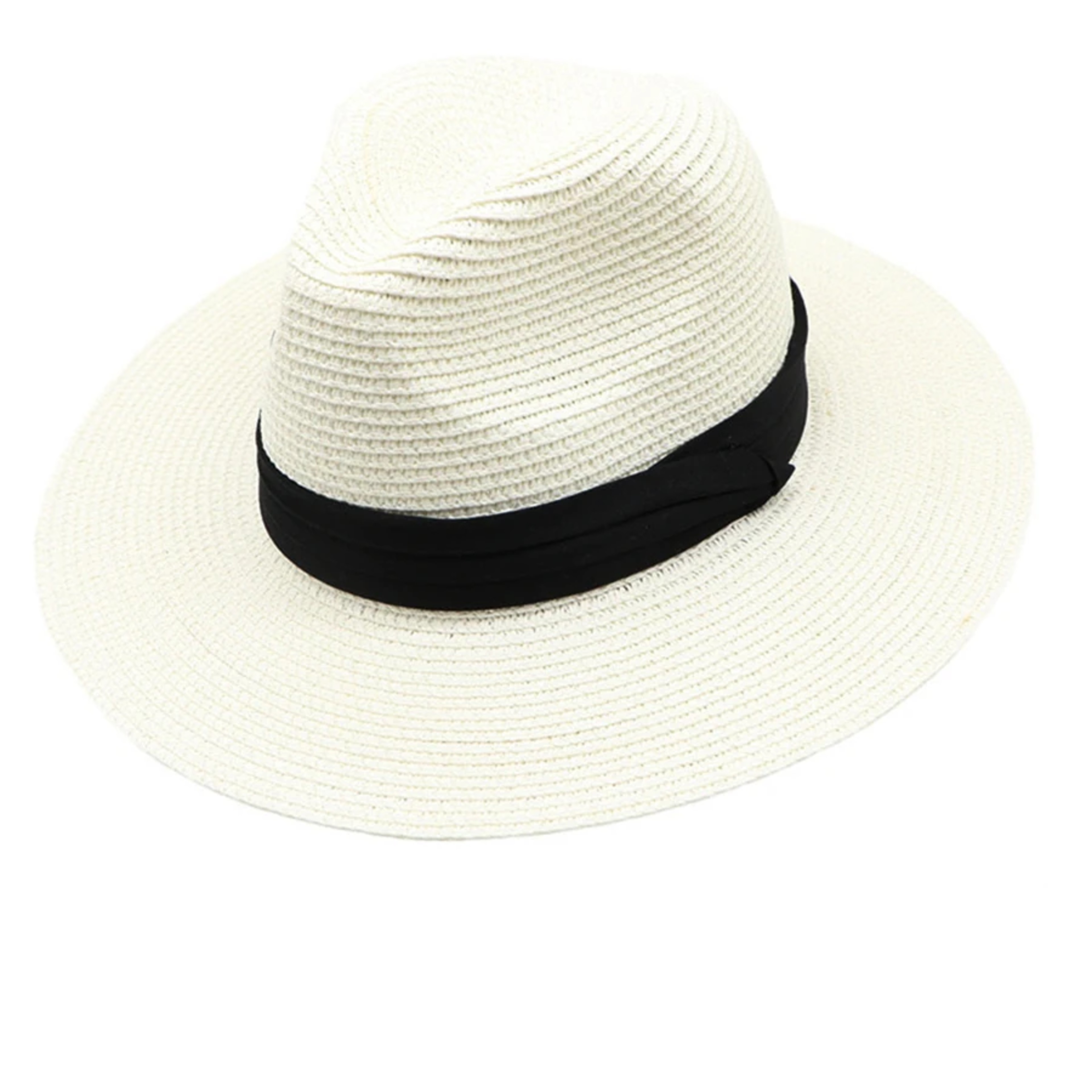 Wide Brim Straw Hat Panama Style Summer Fedora Beach Sun Hat 9